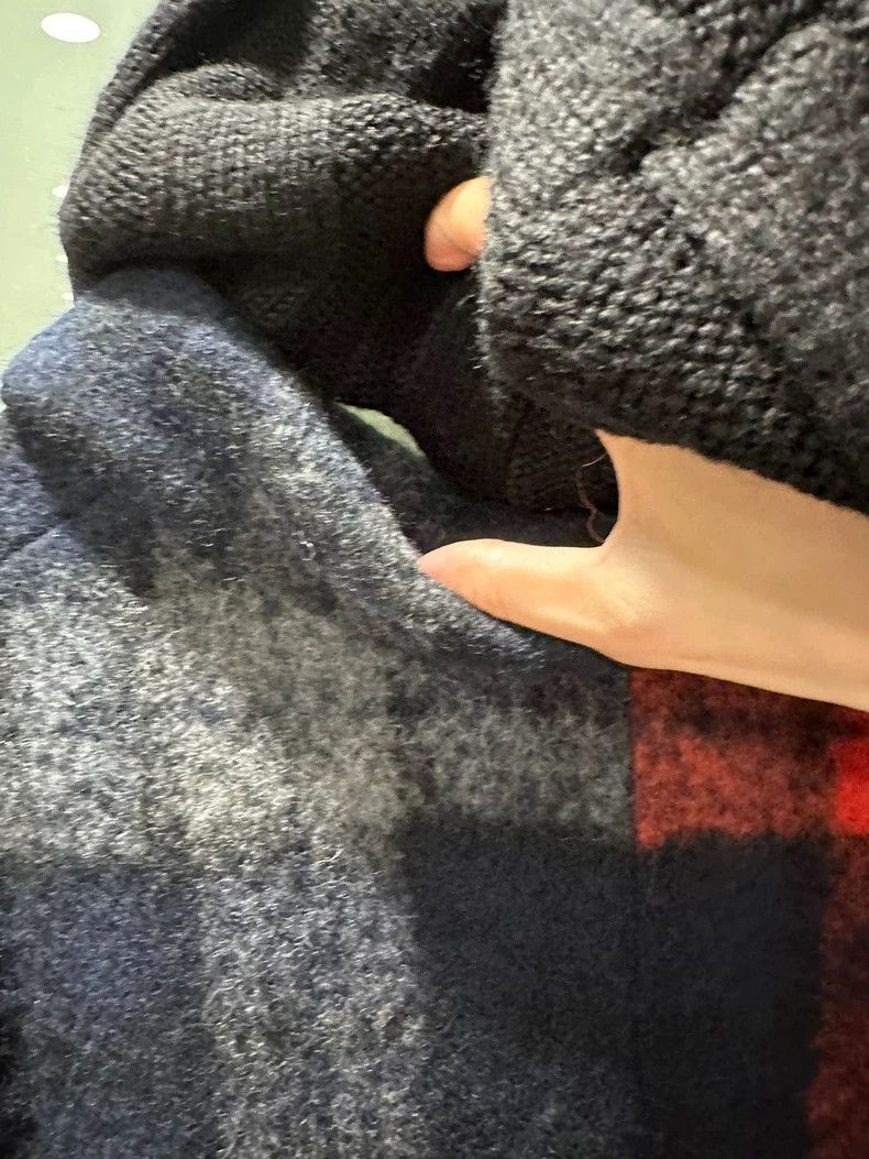 Greg Lauren Greg Lauren size2 Red and black cashmere blended patchwork Size US M / EU 48-50 / 2 - 6 Thumbnail