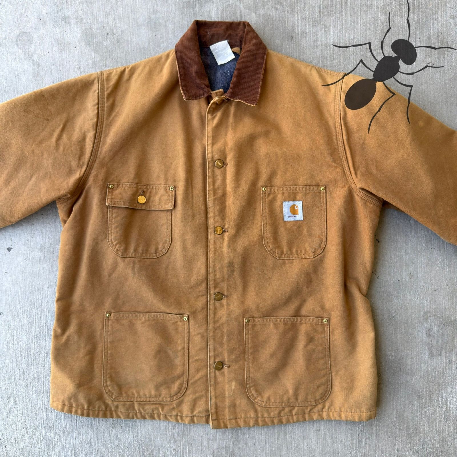 Carhartt × Vintage Carhartt brown chore blanket lined work wear jacket Size US L / EU 52-54 / 3 - 4 Thumbnail