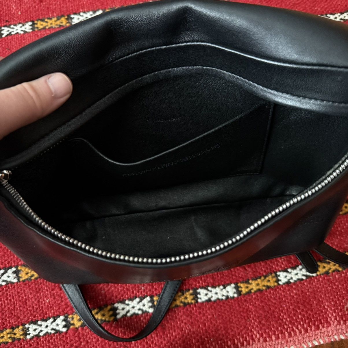 Calvin Klein 205W39NYC Raf Simons for Calvin Klein Black Leather Shoulder Bag Size ONE SIZE - 3 Thumbnail
