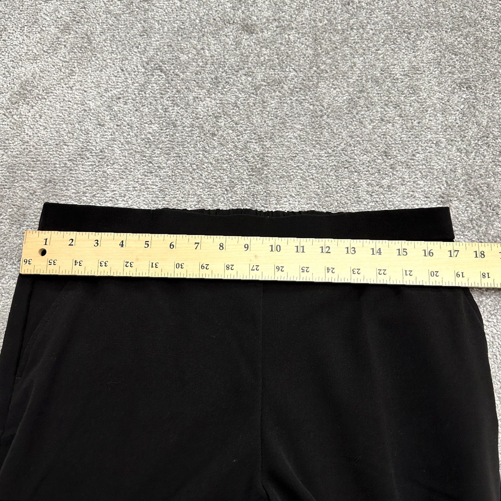 Vintage Dressbarn Dress Pants Womens 14 Black Elastic Waist Straight Leg 34x27 Size 36" / US 14 / IT 50 - 7 Thumbnail