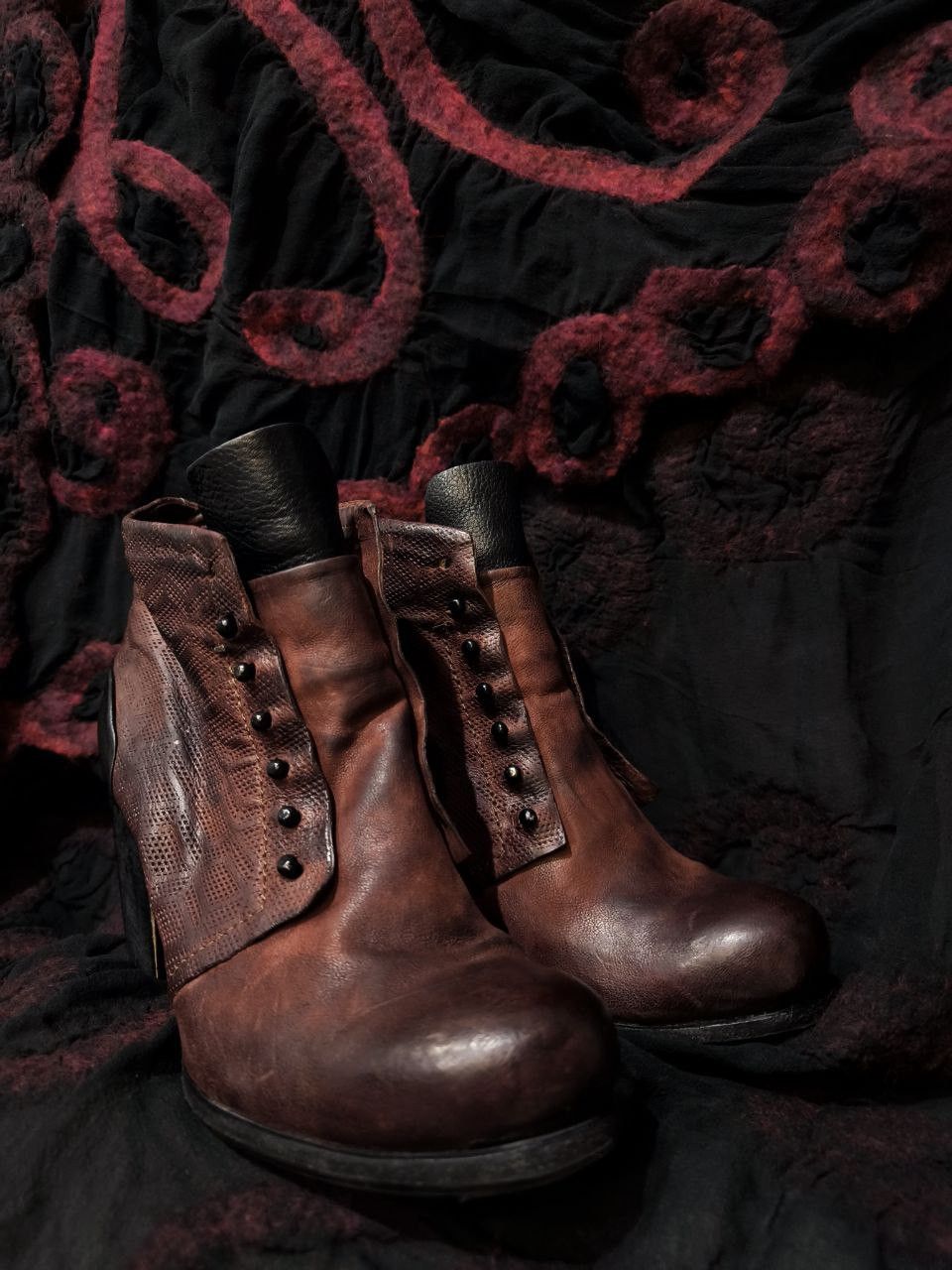 A.S.98 A.S.98 Air Step ankle boots burgundy black leather Size 38 Size US 7.5 / IT 37.5 - 13 Thumbnail