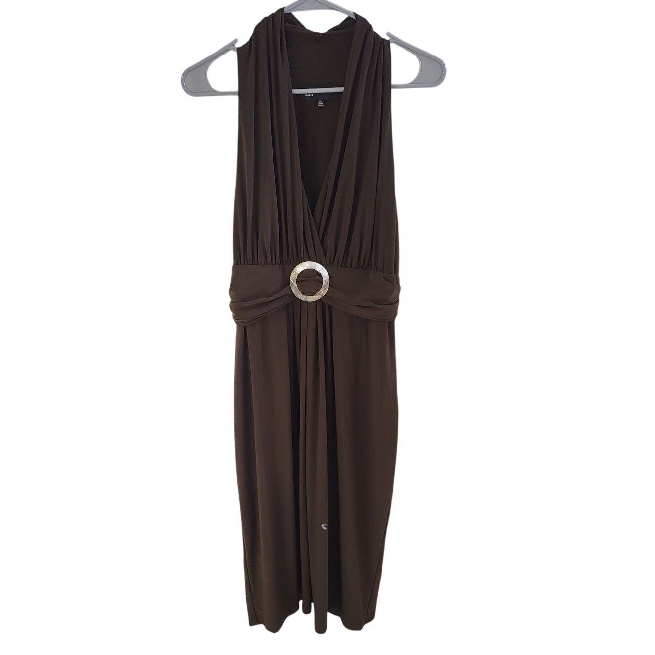 Other Jones New York Brown Sleeveless Dress w/Faux Belt - Size 14 Size XL / US 12-14 / IT 48-50 - 1 Thumbnail