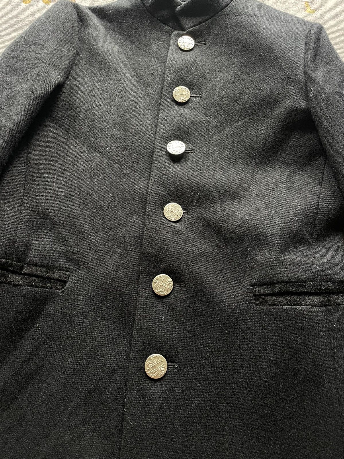 Japanese Brand FUMIKA UCHIDA Wool & Silk Velvet Military Edwardian Coat Size XS / US 0-2 / IT 36-38 - 4 Thumbnail