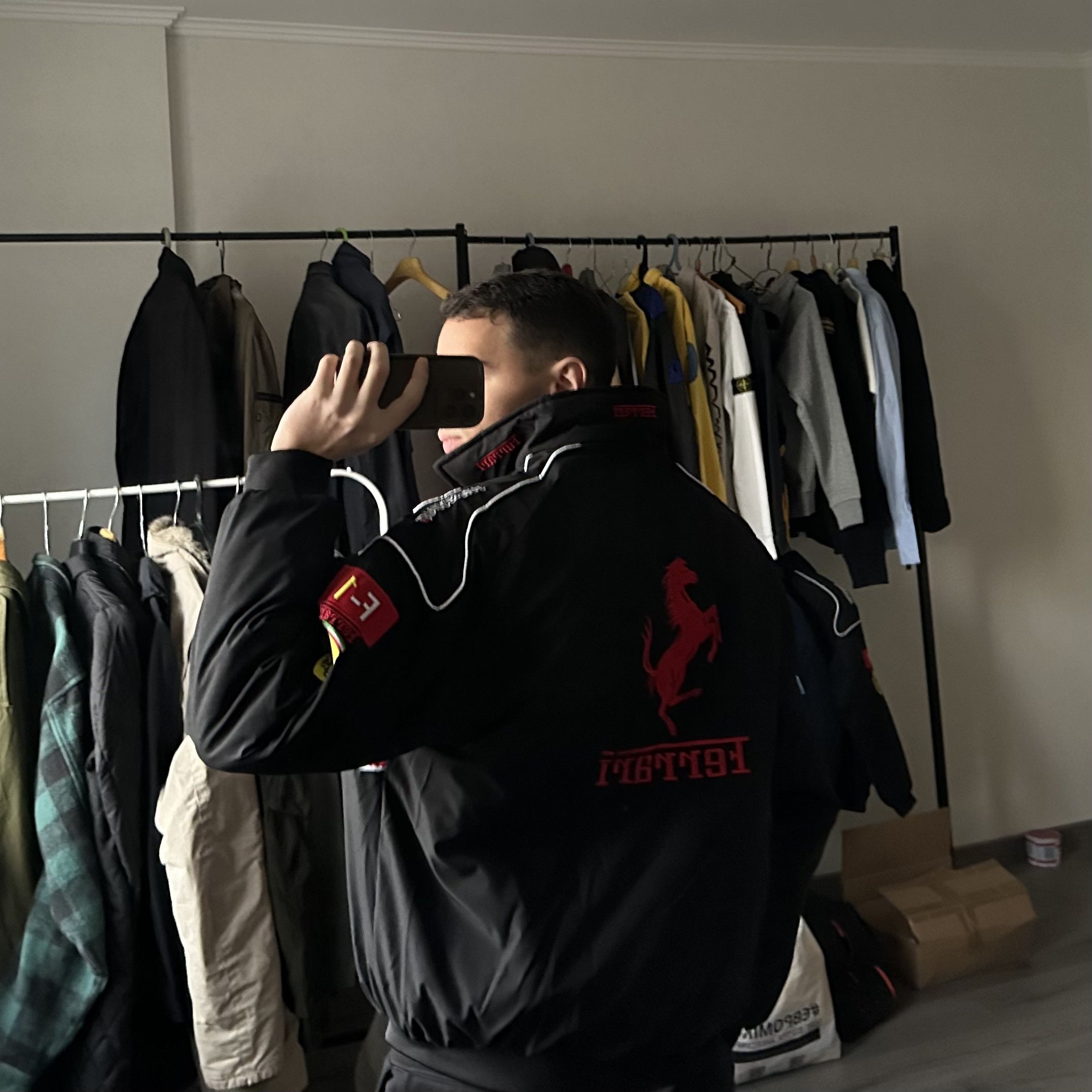 Ferrari × Vintage Ferrari Vintage Big Logo Vintage Nylon Light Bomber Jacket Size US L / EU 52-54 / 3 - 5 Thumbnail