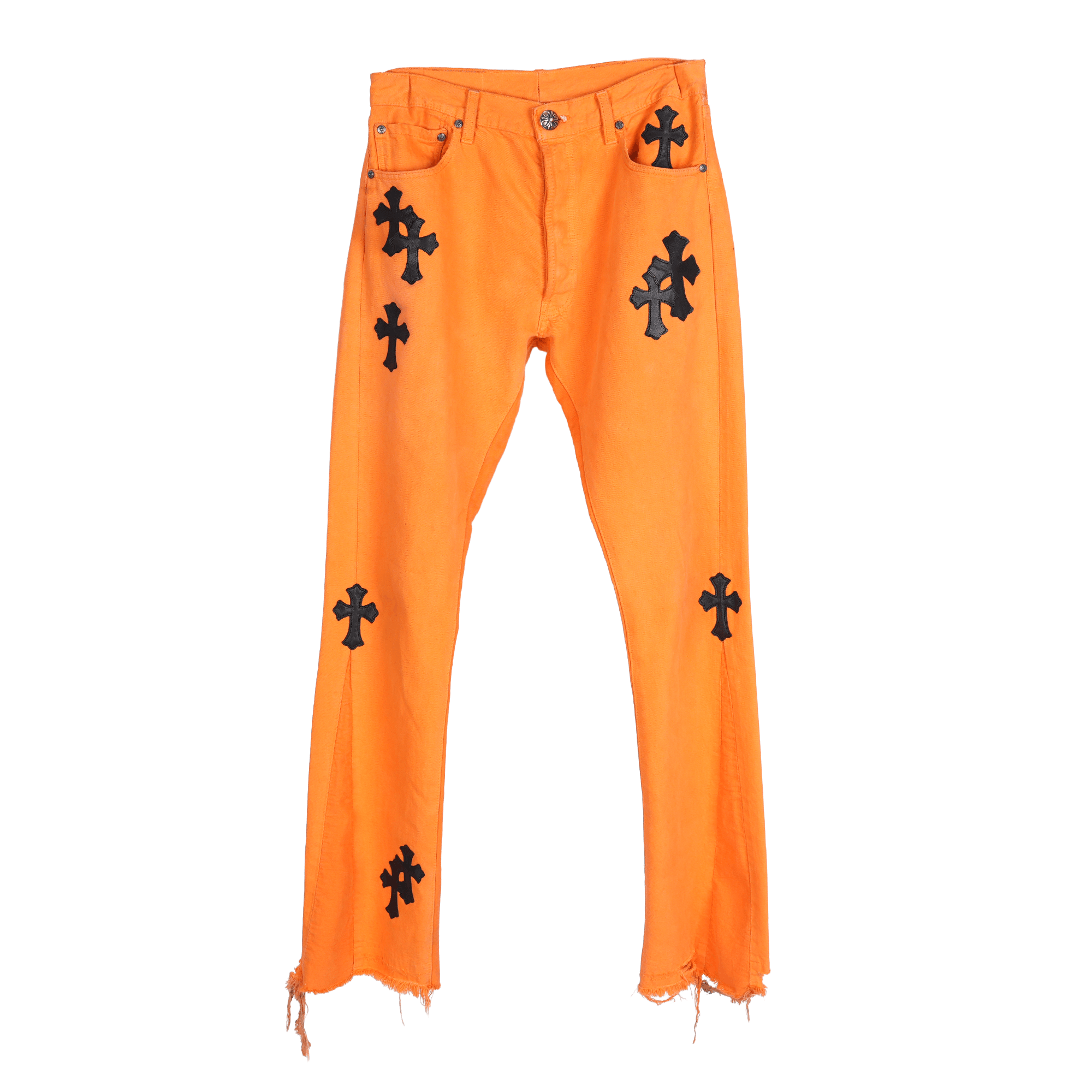Chrome Hearts CHROME HEARTS VIRGIL ABLOH ORANGE/BLACK PATCH DENIM Size US 33 - 1 Thumbnail