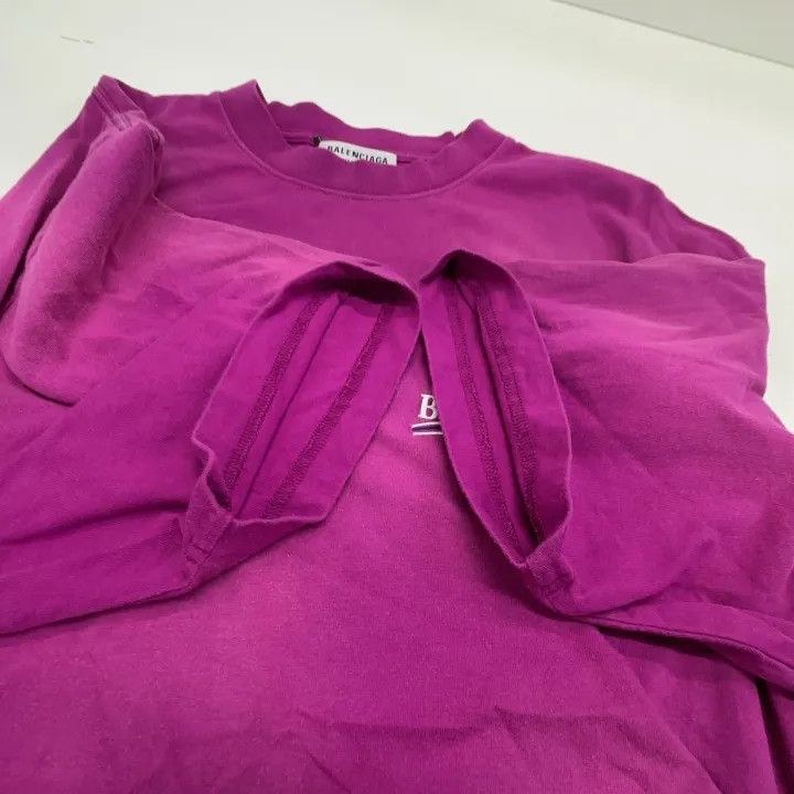 Balenciaga Balenciaga Pink Logo Print Short Sleeve T-shirt 0079-2507 Size XXS / US 00 / IT 34 - 5 Thumbnail