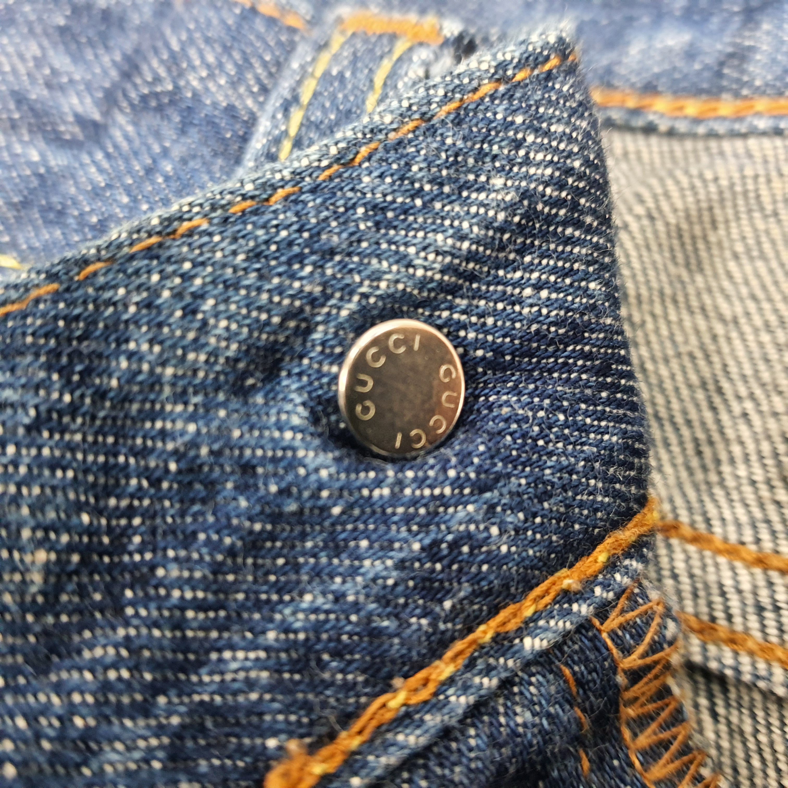 Gucci Vintage GUCCI Italian Brand Distressed Short Jeans Size US 27 - 9 Thumbnail