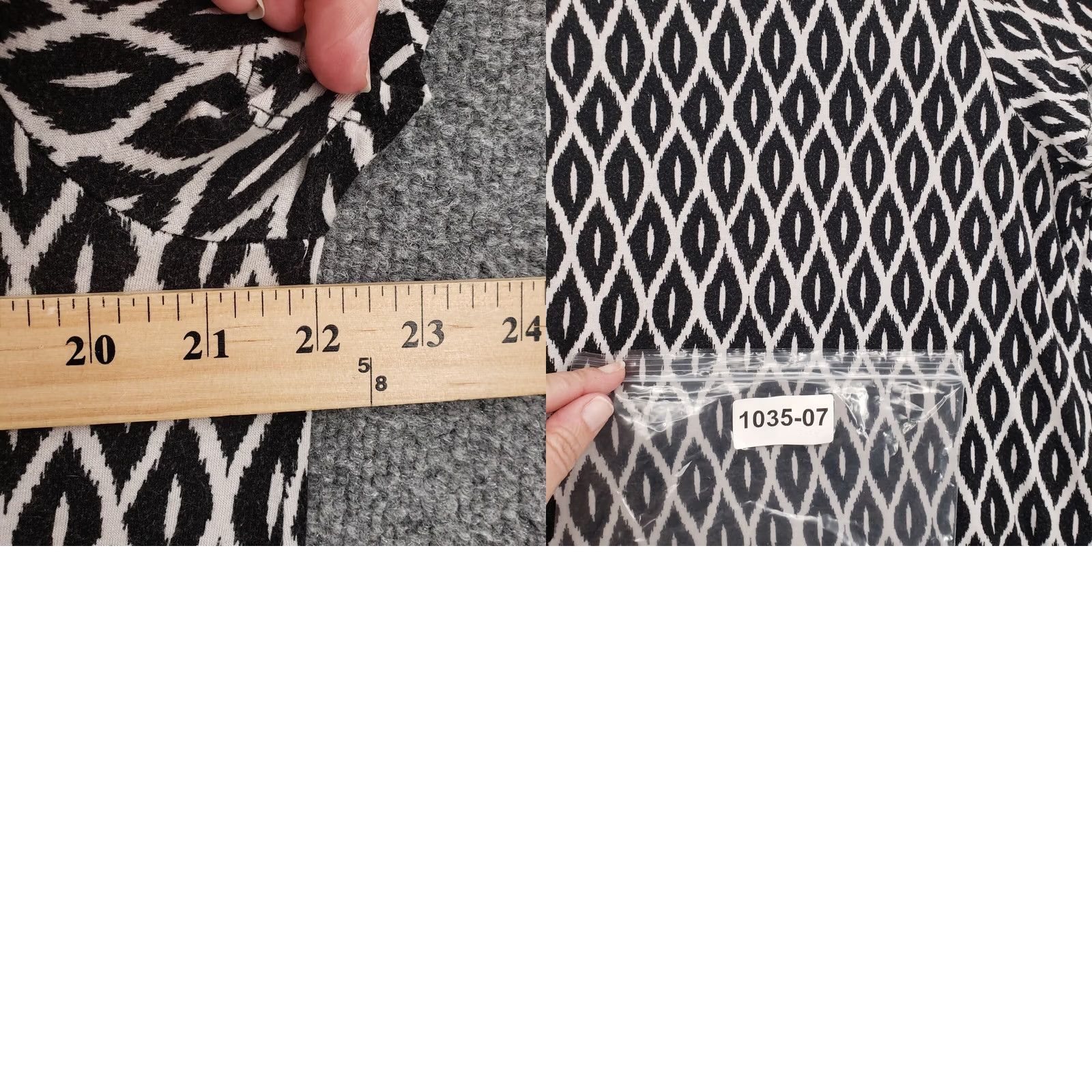 Anne Klein Anne Klein Dress Womens XL Black Shift Diamont Print Round Neck Short Sleeves Size 40" / US 18 - 8 Thumbnail