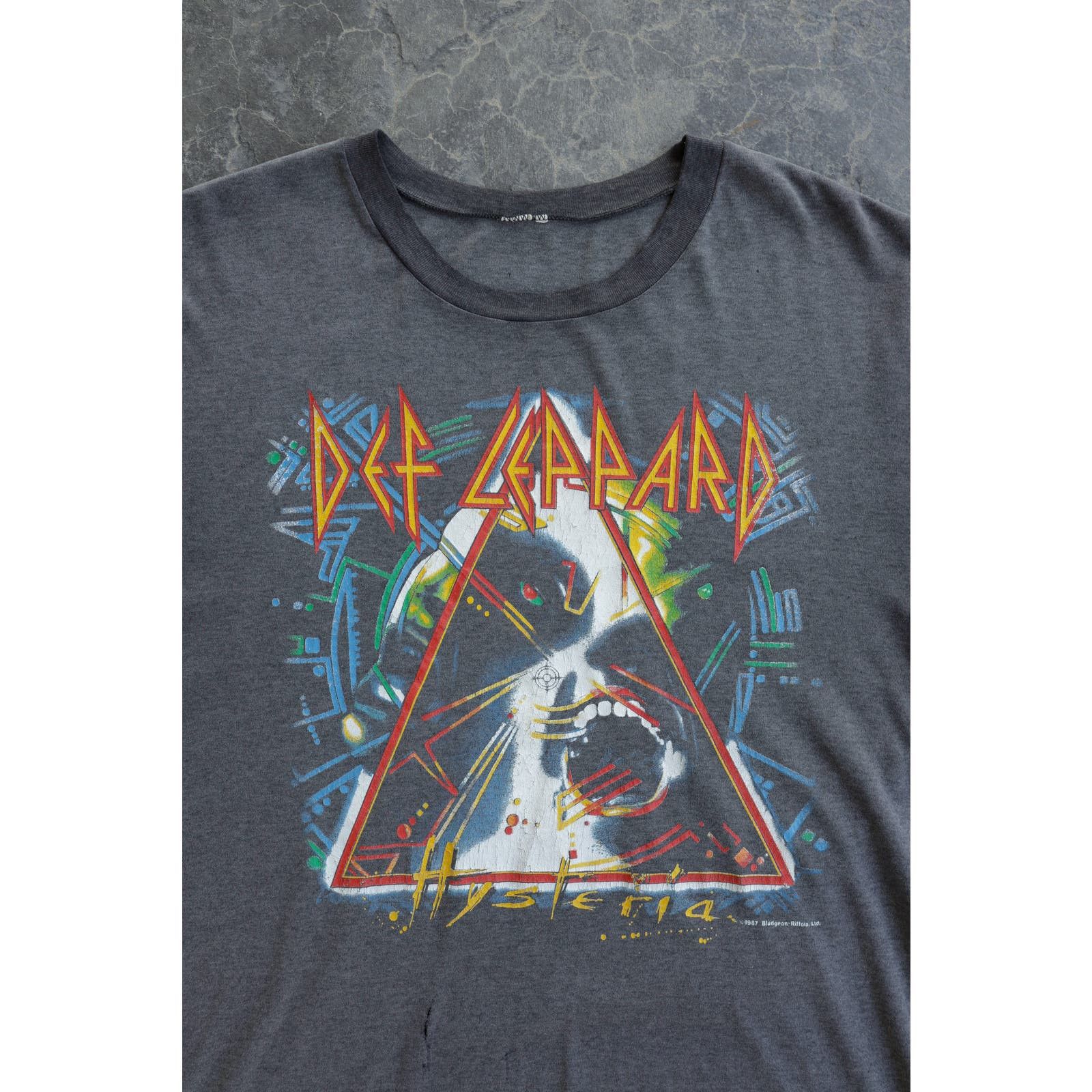 Band Tees Vintage 80s Def Leppard Hysteria Tour Faded Black Tee - L Size US L / EU 52-54 / 3 - 2 Thumbnail