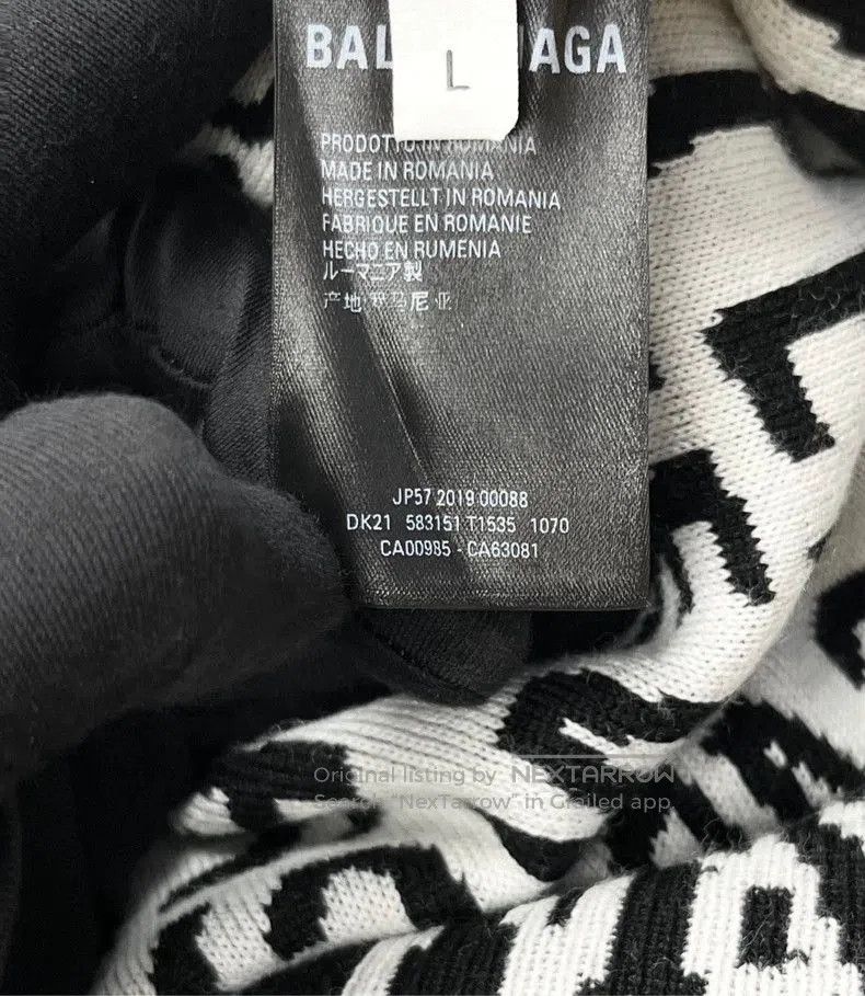 Balenciaga Balenciaga Logo Print Turtleneck Sweater. Size US L / EU 52-54 / 3 - 4 Thumbnail