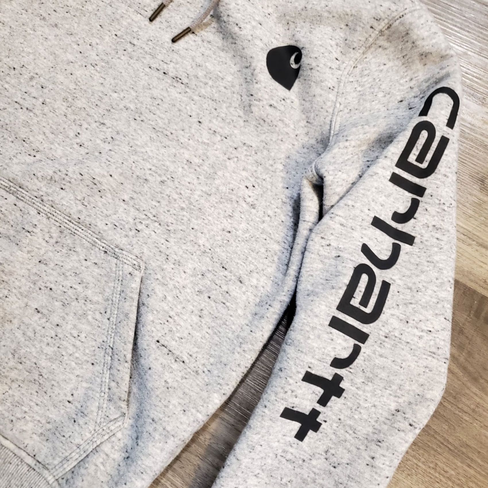 Carhartt Carhartt Hoodie Womens XS Gray Asphalt Heather Relaxed Fit Logo Sleeve Graphic Size XS / US 0-2 / IT 36-38 - 2 Thumbnail
