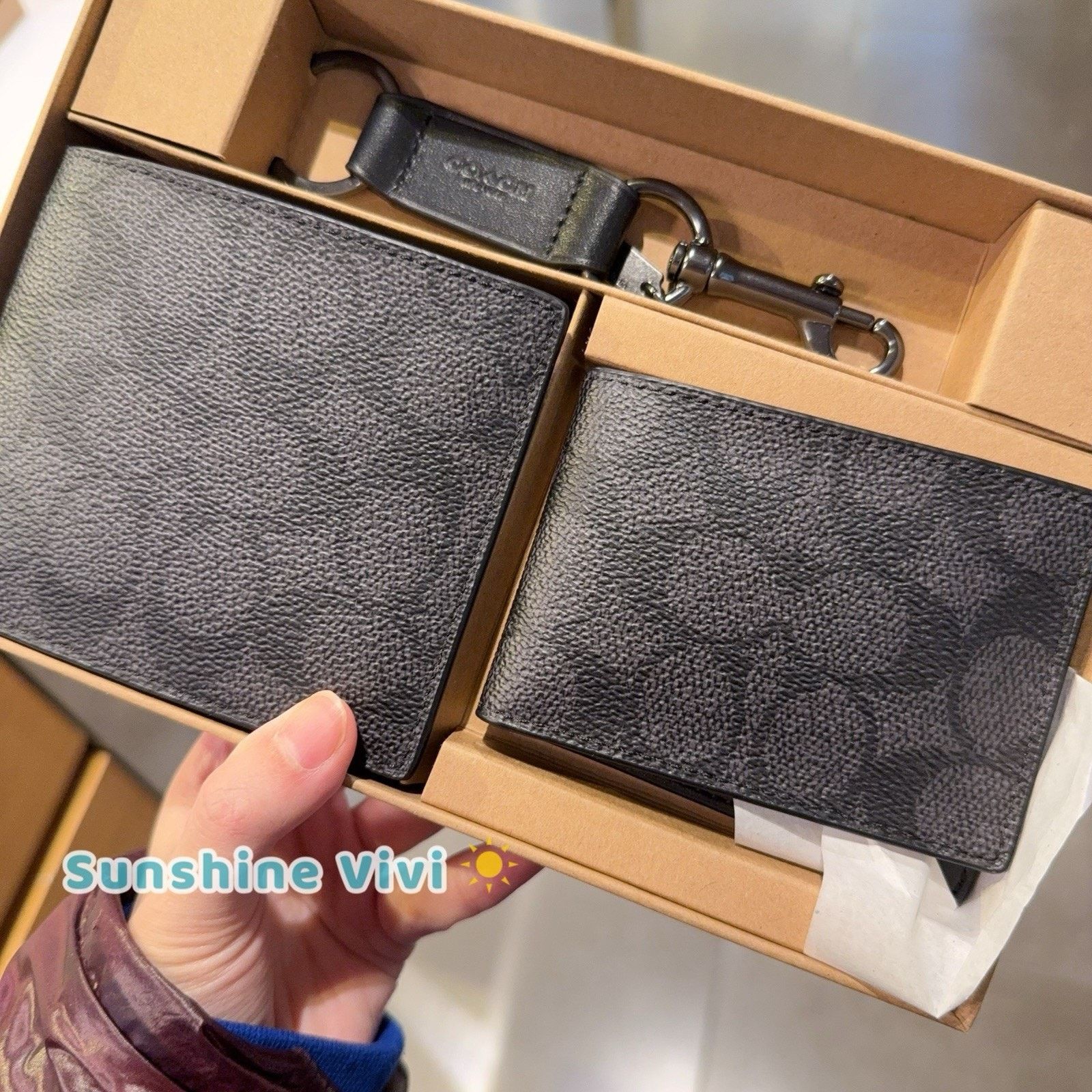 Coach NWT COACH Men Black 3 Piece Wallet Set Gift Box CW344 Black Size ONE SIZE - 2 Thumbnail