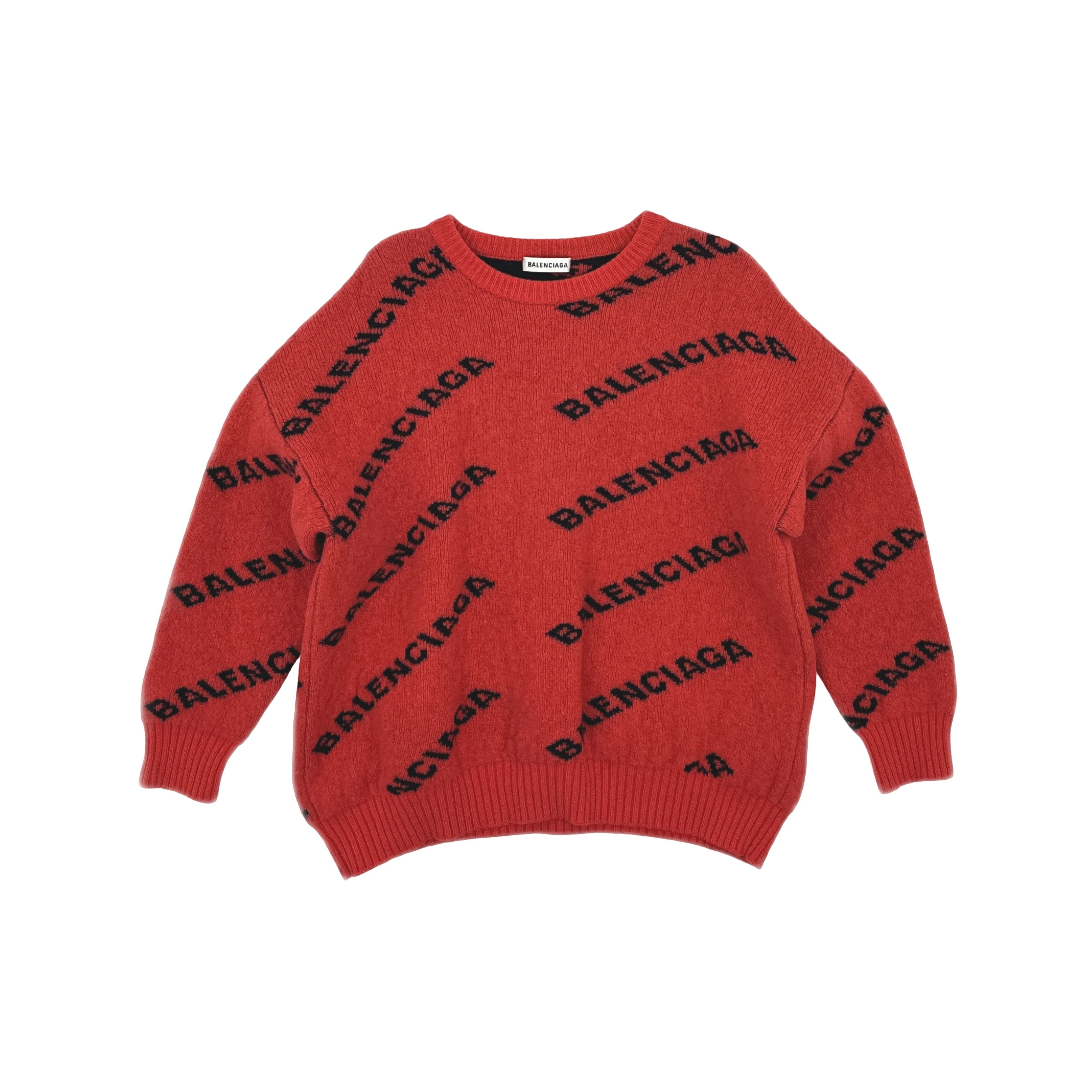 Balenciaga Balenciaga Logo Print Wool Sweater Size M Size US M / EU 48-50 / 2 - 1 Thumbnail