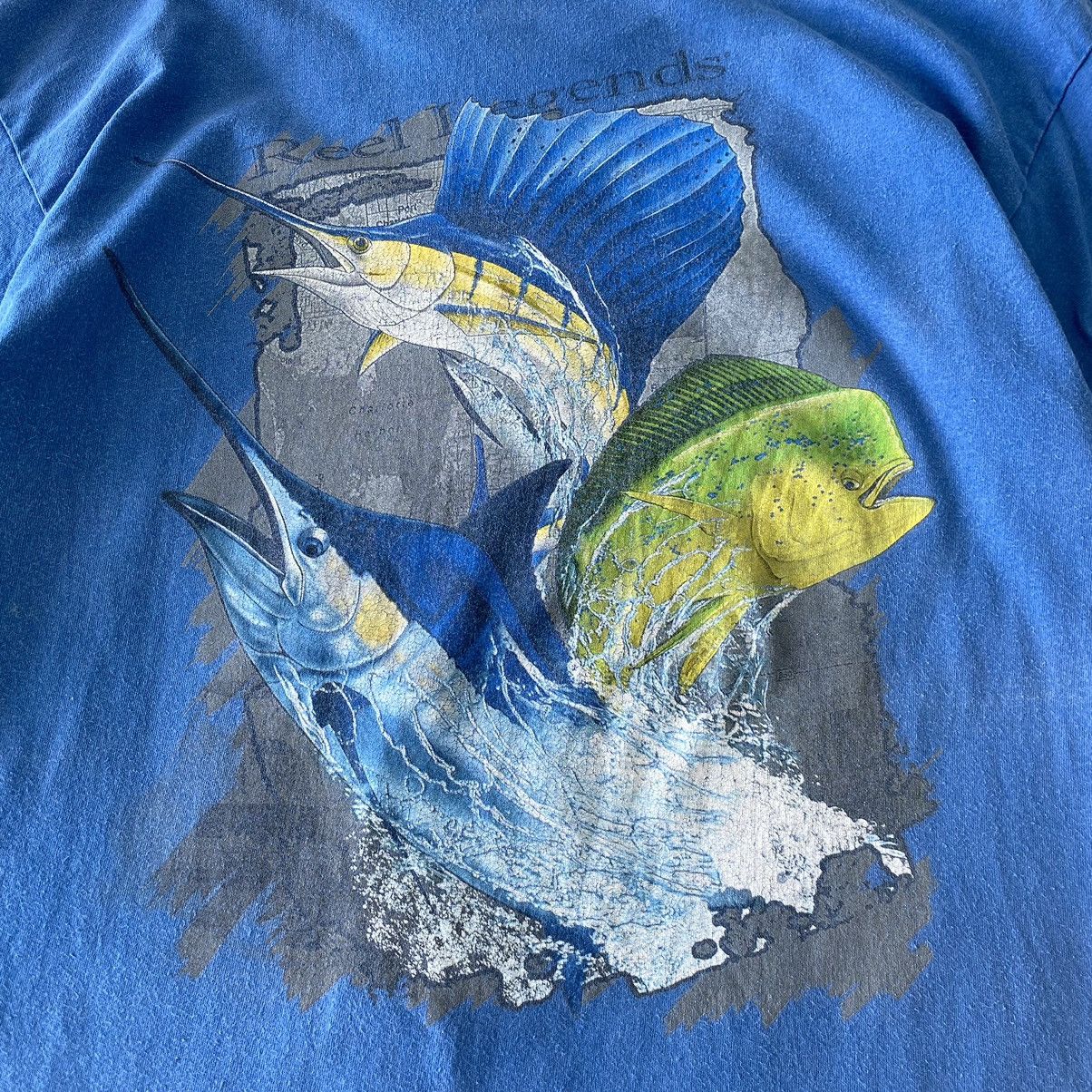 Vintage Thrashed Faded Vintage Reel Legends Fishing ERD GRUNGE TEE Size US L / EU 52-54 / 3 - 3 Thumbnail