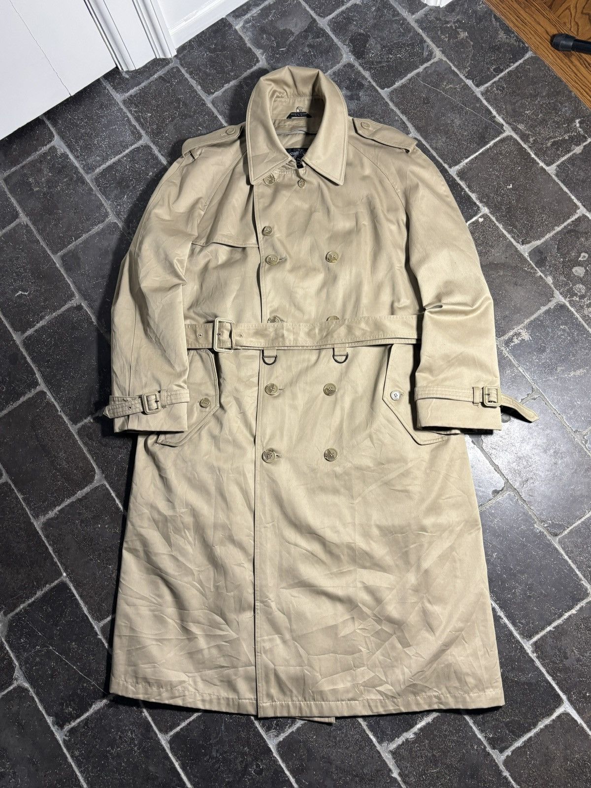 Oleg Cassini Vintage Trench Coat Long Duster Belted Utility Designer 80s Size US M / EU 48-50 / 2 - 5 Thumbnail