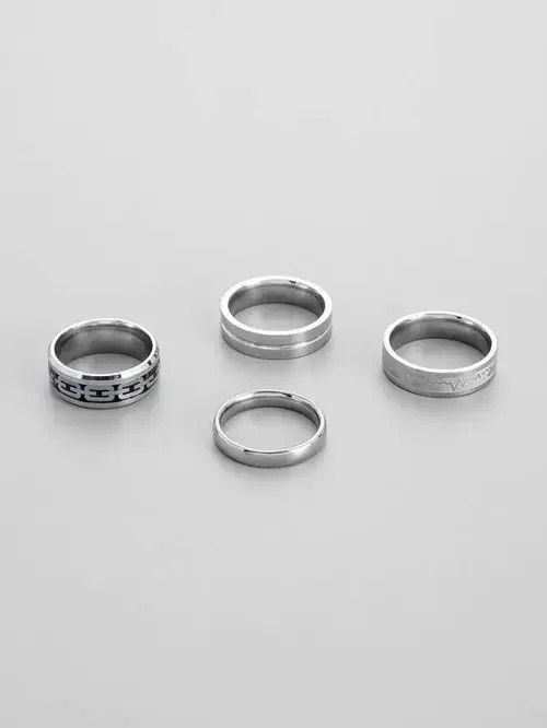 Japanese Brand 4pcs Mens Ring Set Size ONE SIZE - 3 Thumbnail