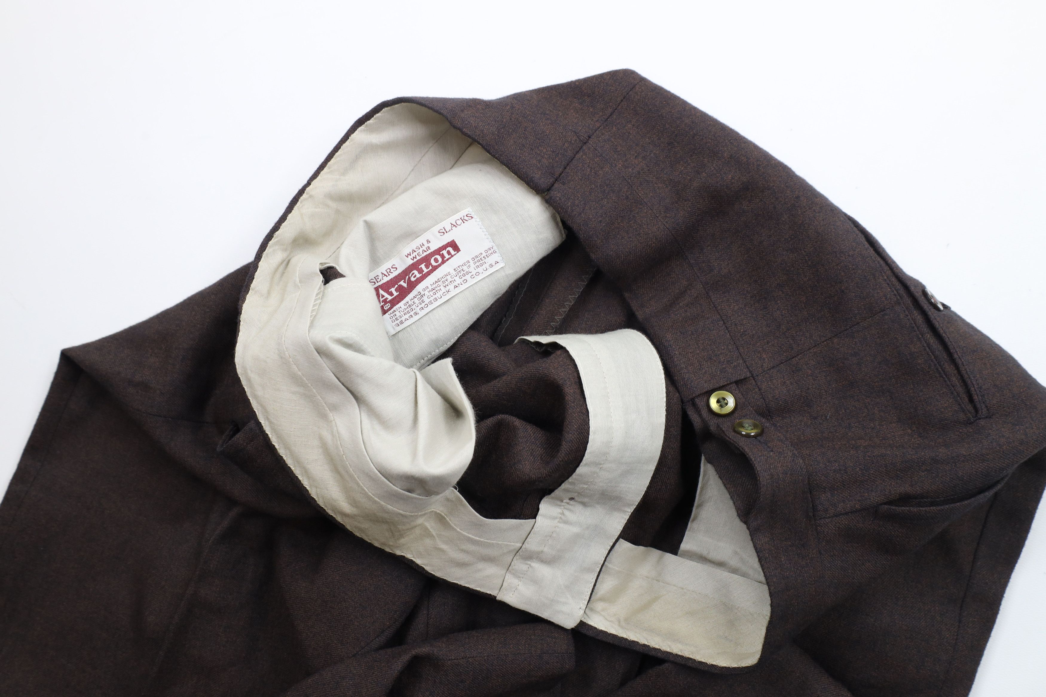 Vintage Vintage 50s 60s Streetwear Trousers Pants Heather Brown USA Size US 34 / EU 50 - 9 Thumbnail