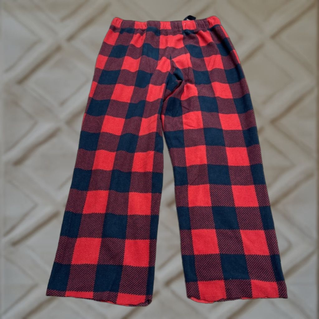 Vintage Goodfellow & Co Pajama Pants Mens M Red Plaid Lounge Tartan Fleece 100% Polyester Drawstring Christmas Holiday Seasonal Classic Size US 31 - 1 Thumbnail