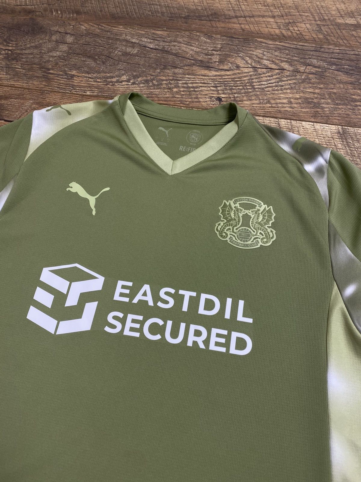 Puma Puma Leyton Orient FC Training Jersey - Size L - Olive Green Size US L / EU 52-54 / 3 - 2 Thumbnail
