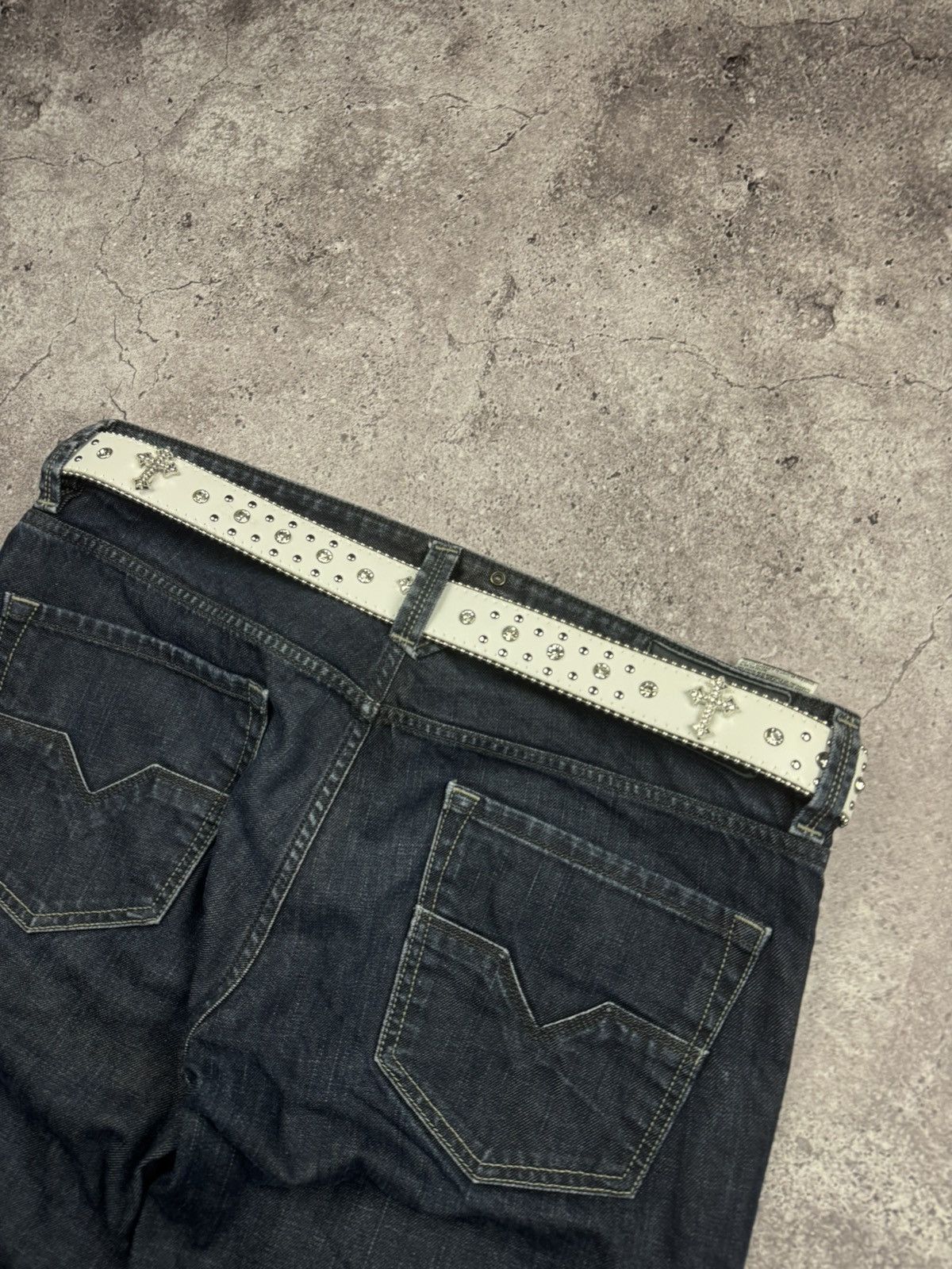 Japanese Brand 00’s NUMBER NINE STYLE CRYSTAL CROSS RARE Y2K BELT VINTAGE Size ONE SIZE - 6 Thumbnail