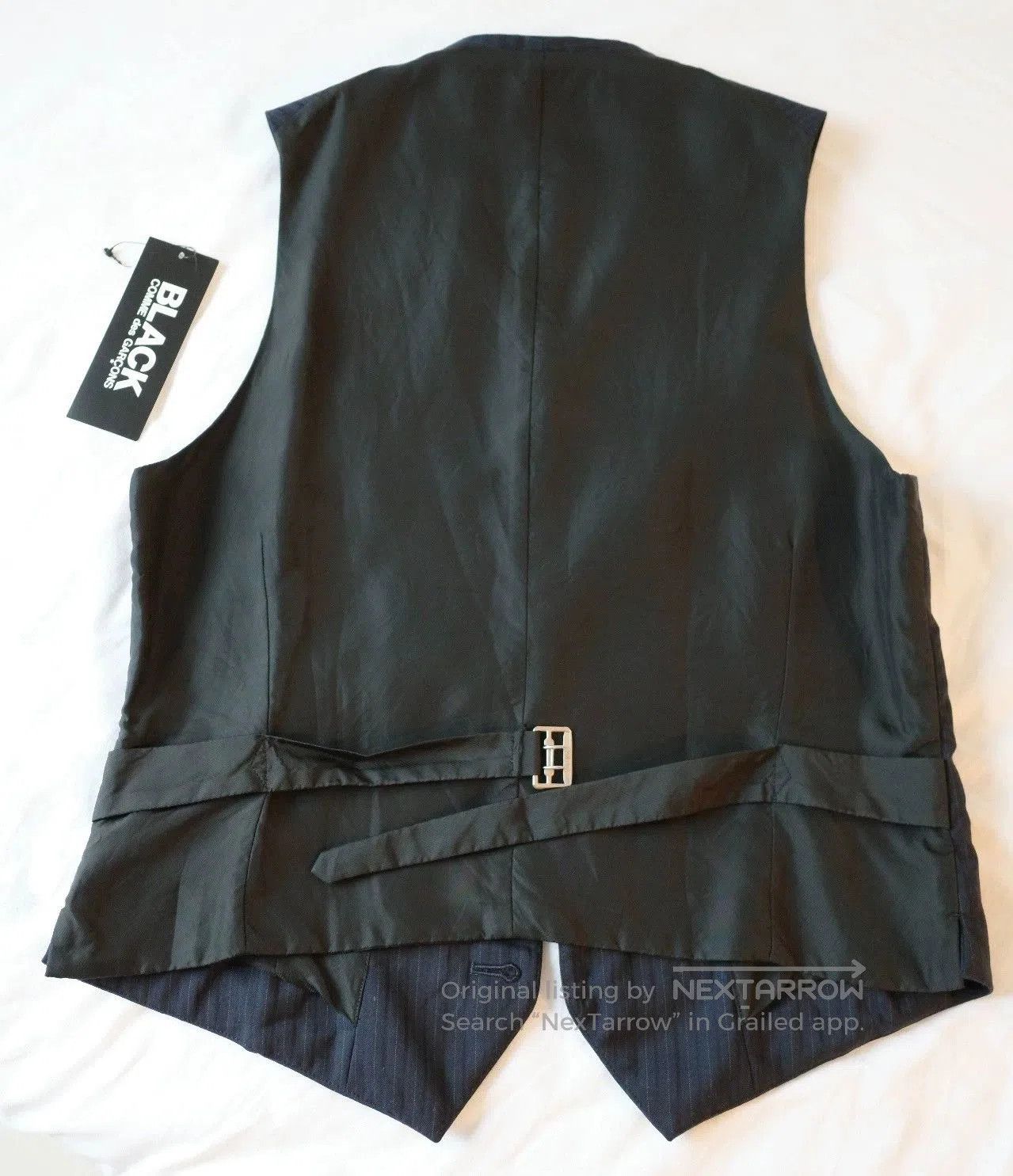 Comme des Garcons CDG Black Pinstripe Wool Vest. Size US M / EU 48-50 / 2 - 5 Thumbnail