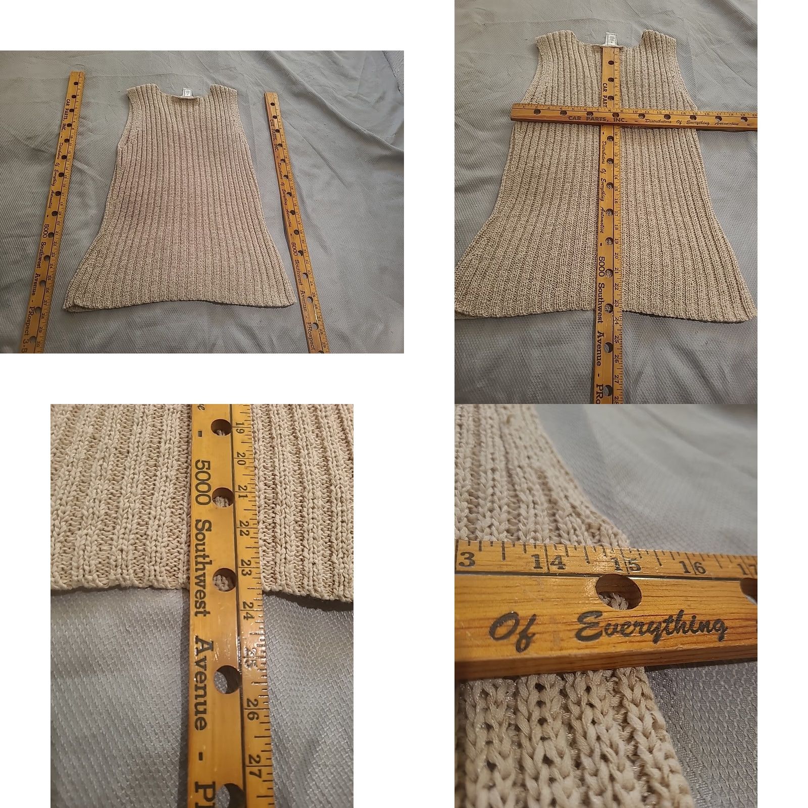 Talbots VINTAGE Talbots Sweater Womens Medium Beige Cream Sleeveless V-Neck Cable Knit Top Size M / US 6-8 / IT 42-44 - 8 Thumbnail