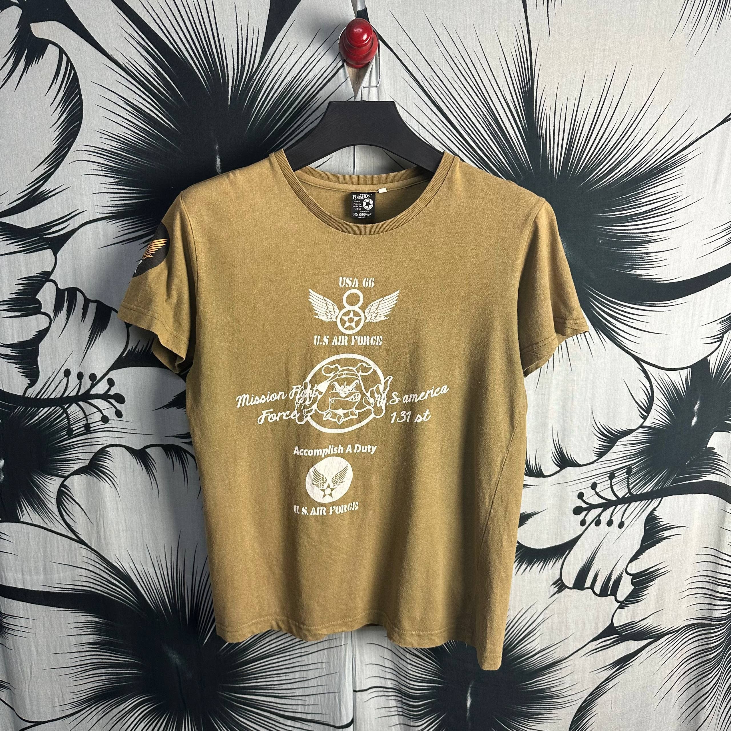 Vintage USAF Army Military Rough Japanese Brand T-Shirt Size US L / EU 52-54 / 3 - 2 Thumbnail