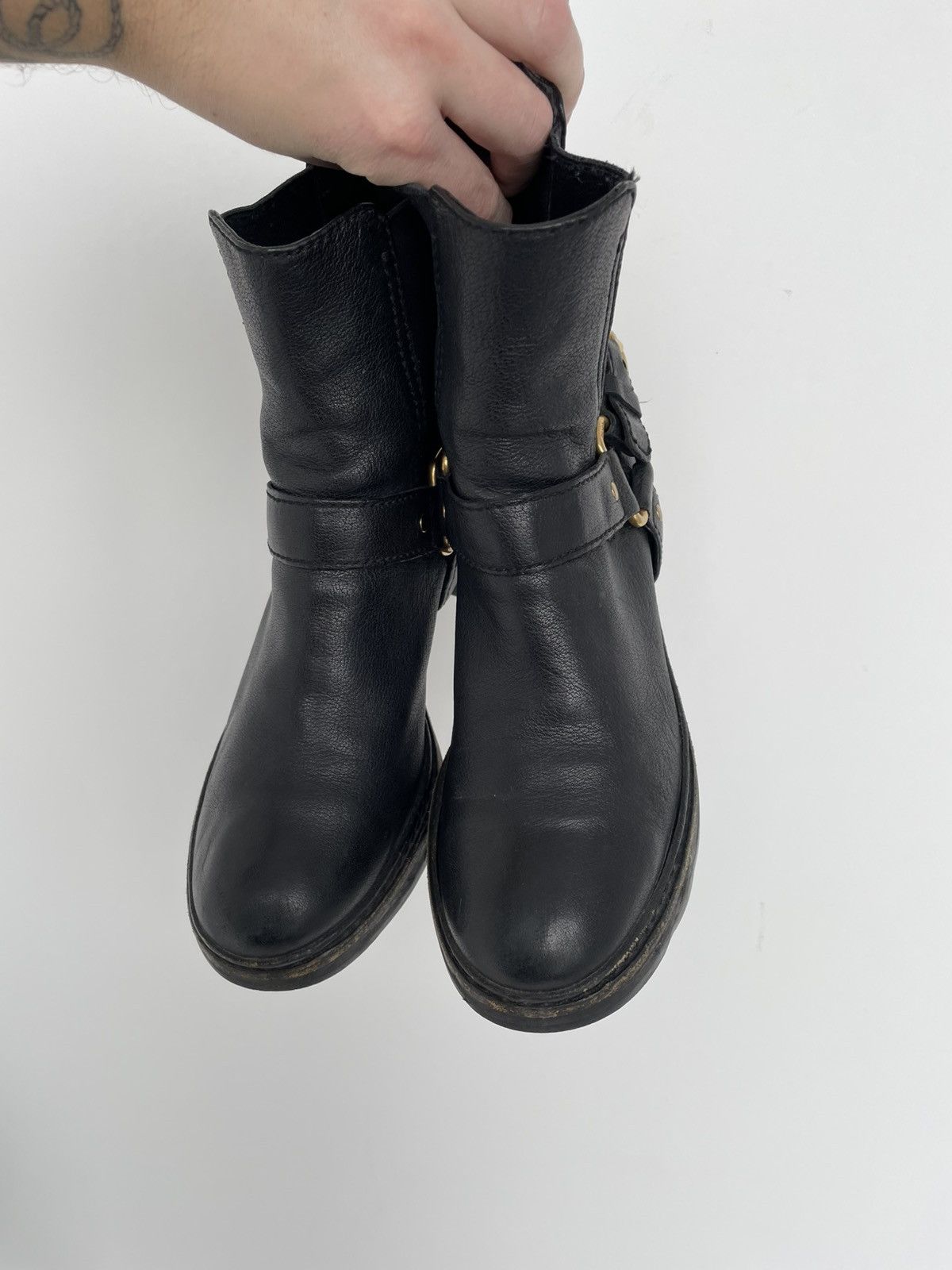 Prada × Vintage PRADA Biker Ankle Motorcycle Leather Boots Size EU 38,5 Size US 8.5 / IT 38.5 - 4 Thumbnail
