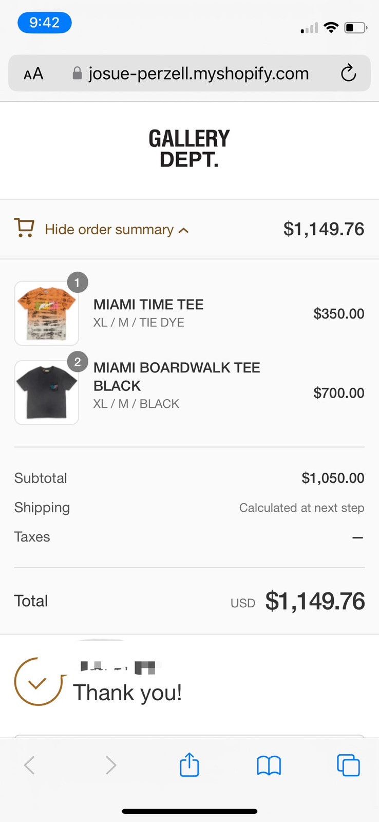 Gallery Dept. Gallery dept. Miami exclusive time tidy tee sz XL Size US XL / EU 56 / 4 - 9 Thumbnail
