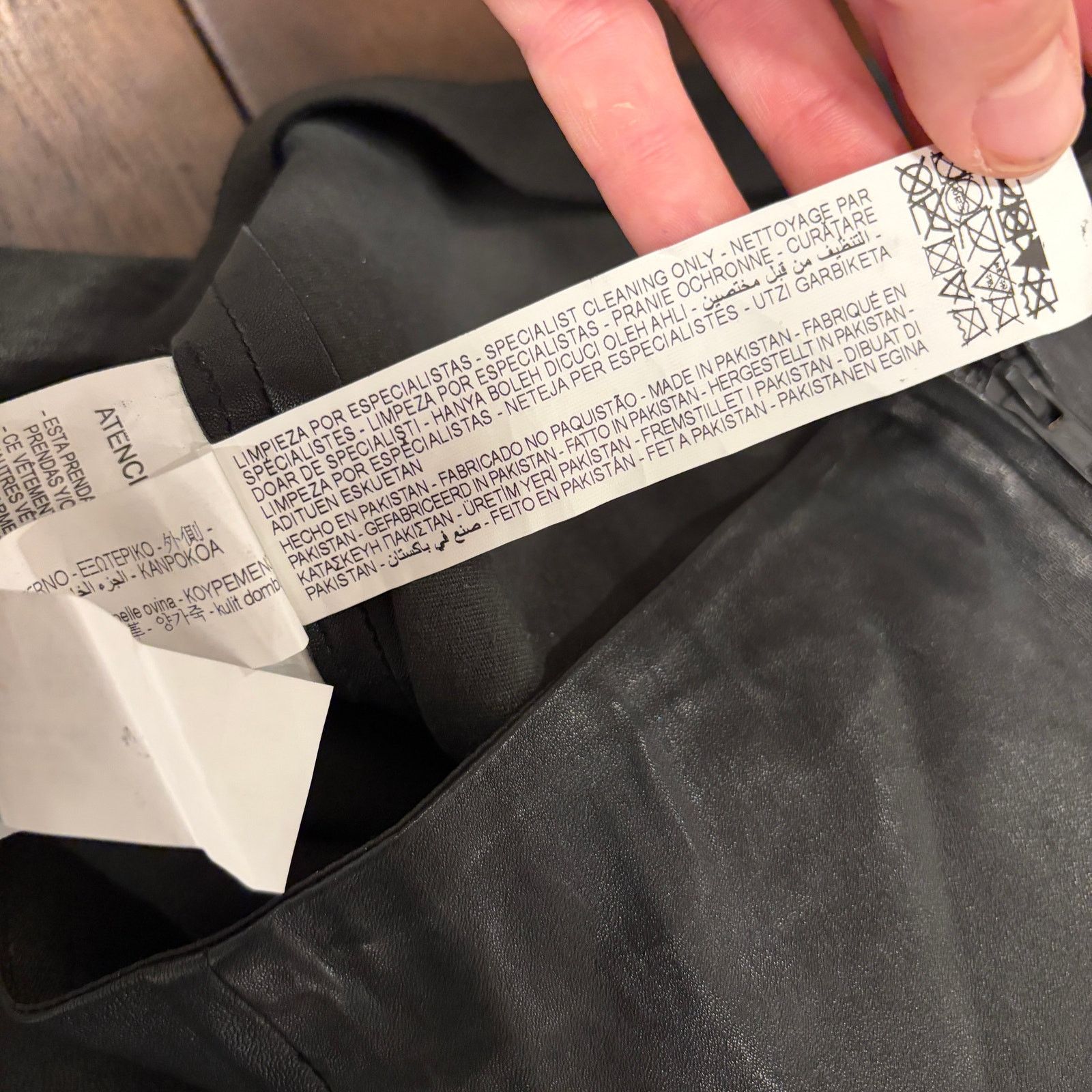 Zara VTG Zara Sheep Leather Straight Pants Womens S Black Y2K Size 26" / US 2 / IT 38 - 6 Thumbnail