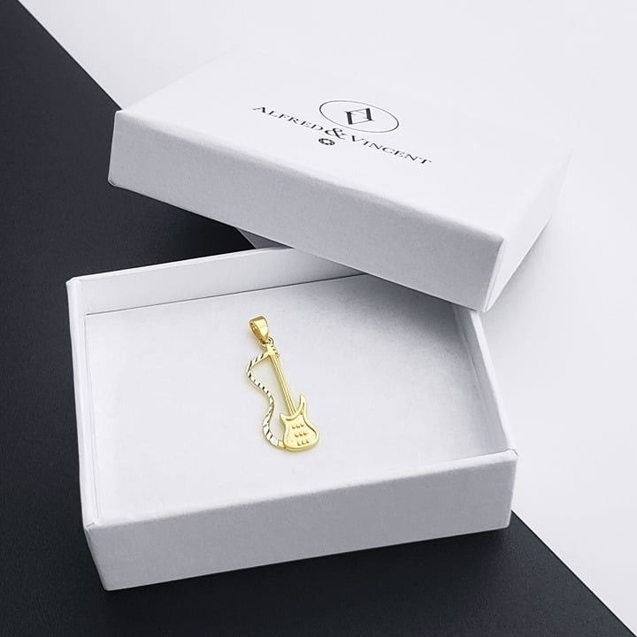 Other Electric Guitar Pendant 14k Yellow White Gold Music Lover Size ONE SIZE - 2 Thumbnail