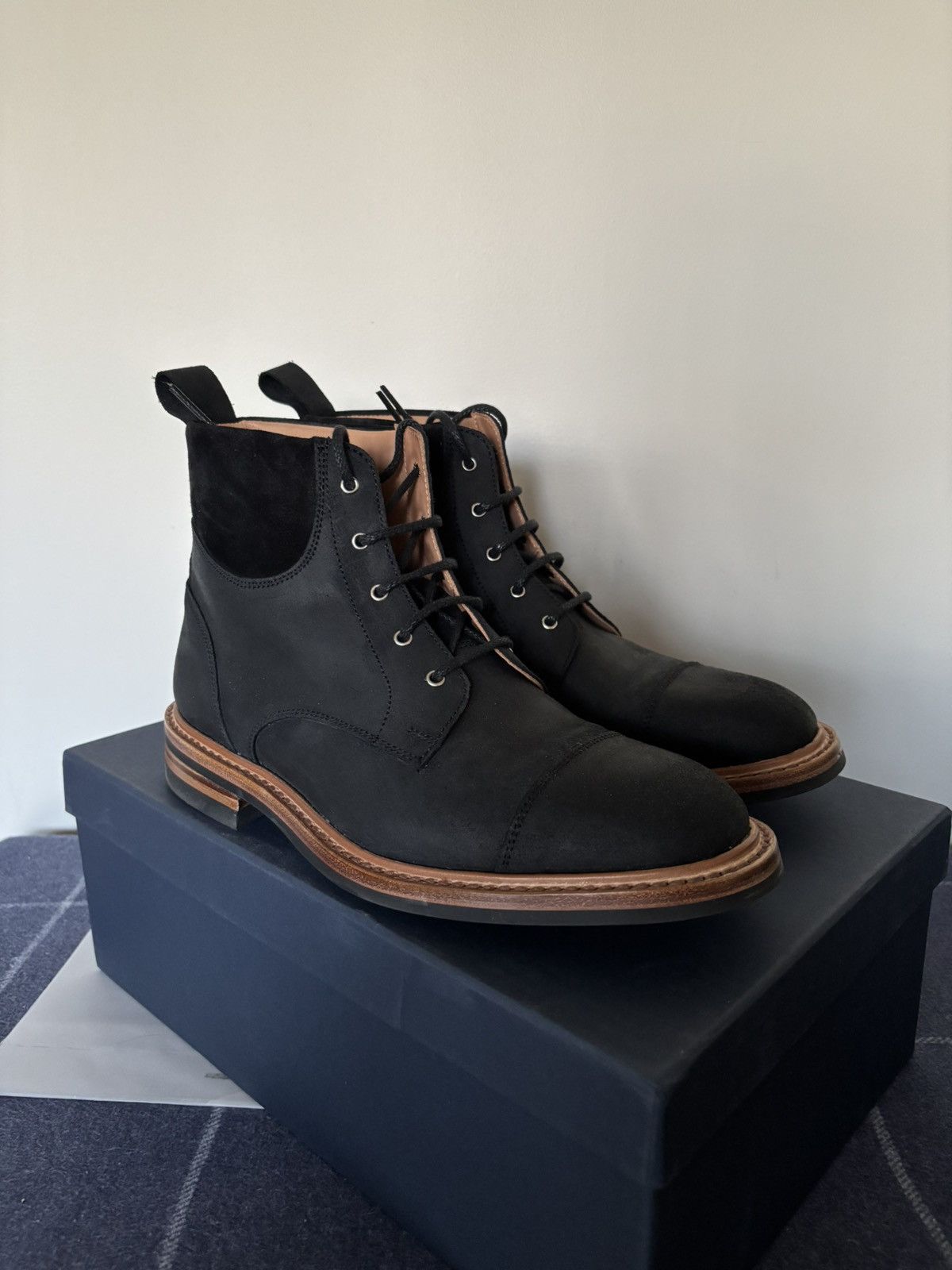 Tricker's Tricker's Charles black waxy leather boots UK7.5 worn once Size US 8.5 / EU 41-42 - 1 Thumbnail
