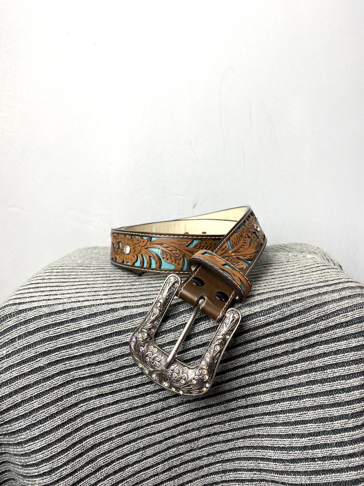 Cowboy Equipment Vintage Leather Belt Western Cowboy Style Texas Size ONE SIZE - 1 Thumbnail
