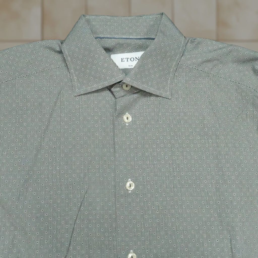 Eton Eton Shirt Mens Small 15.5 Gray Slim Fit Long Sleeve Button Up Size US S / EU 44-46 / 1 - 1 Thumbnail