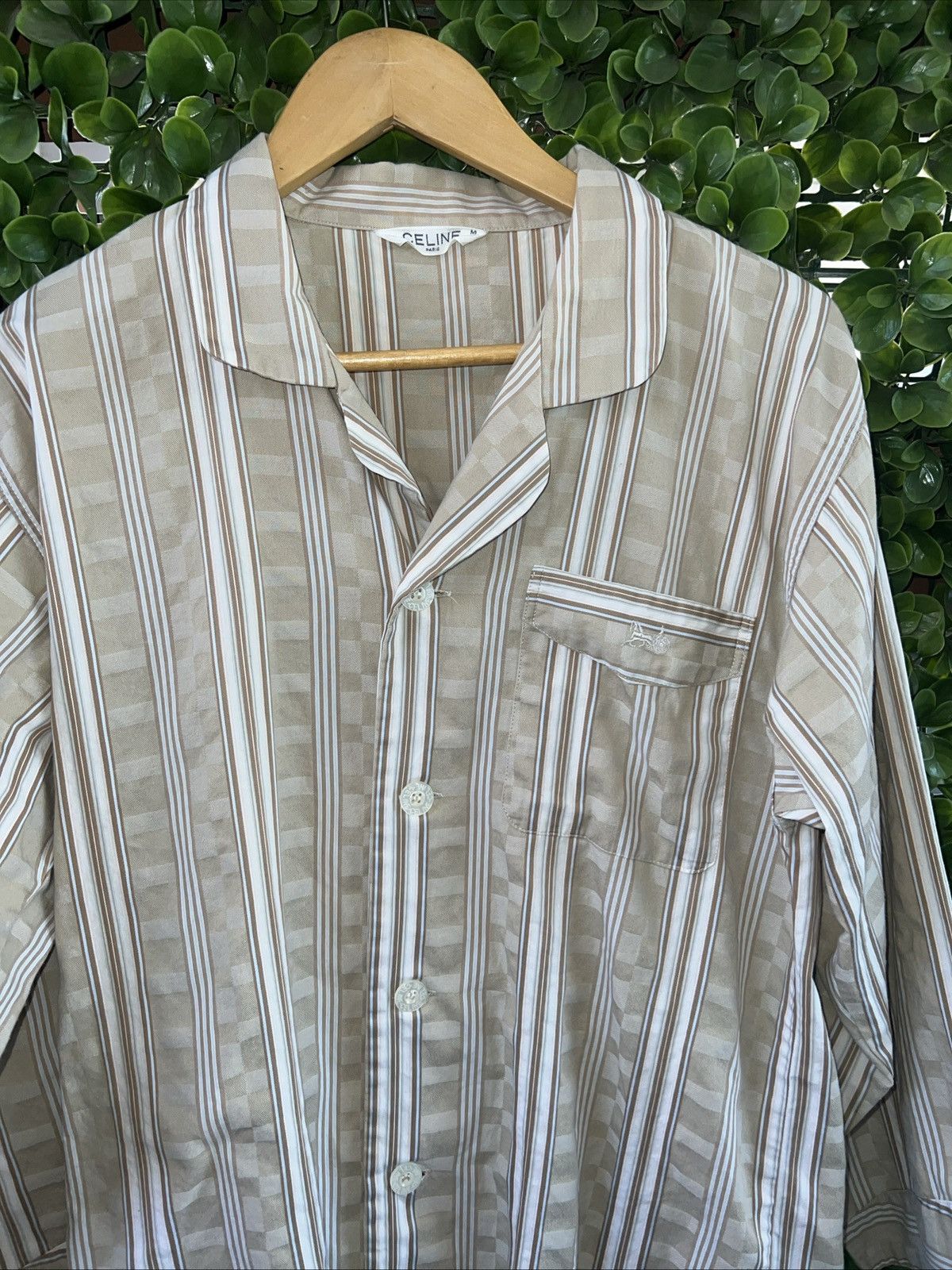 Celine × Vintage Vintage Early 90s Celine Pajamas Shirt Sz Medium Size M / US 6-8 / IT 42-44 - 20 Thumbnail