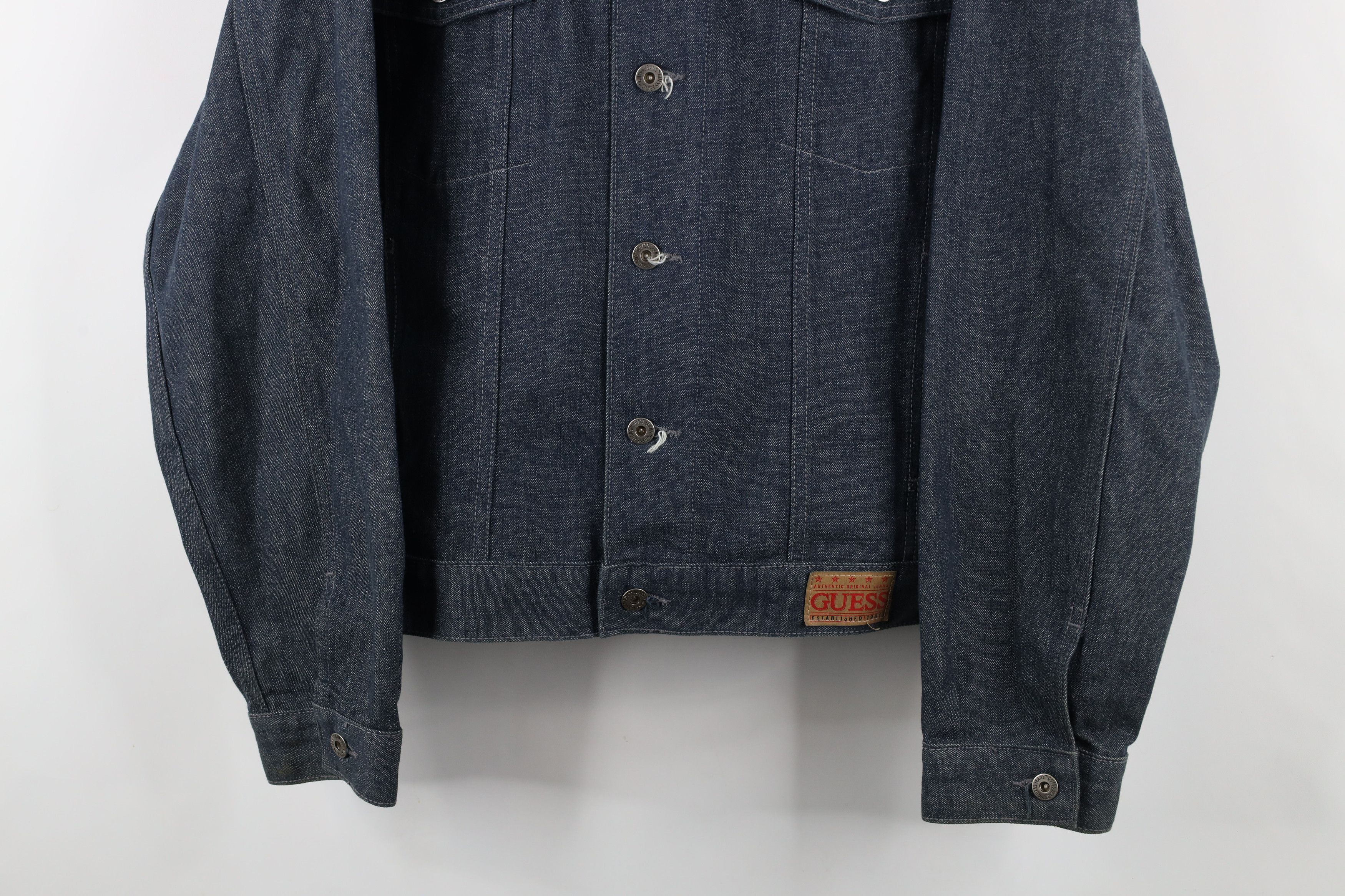 Guess × Vintage Vintage 90s Guess Chambray Denim Jean Trucker Jacket Blue Size US L / EU 52-54 / 3 - 3 Thumbnail