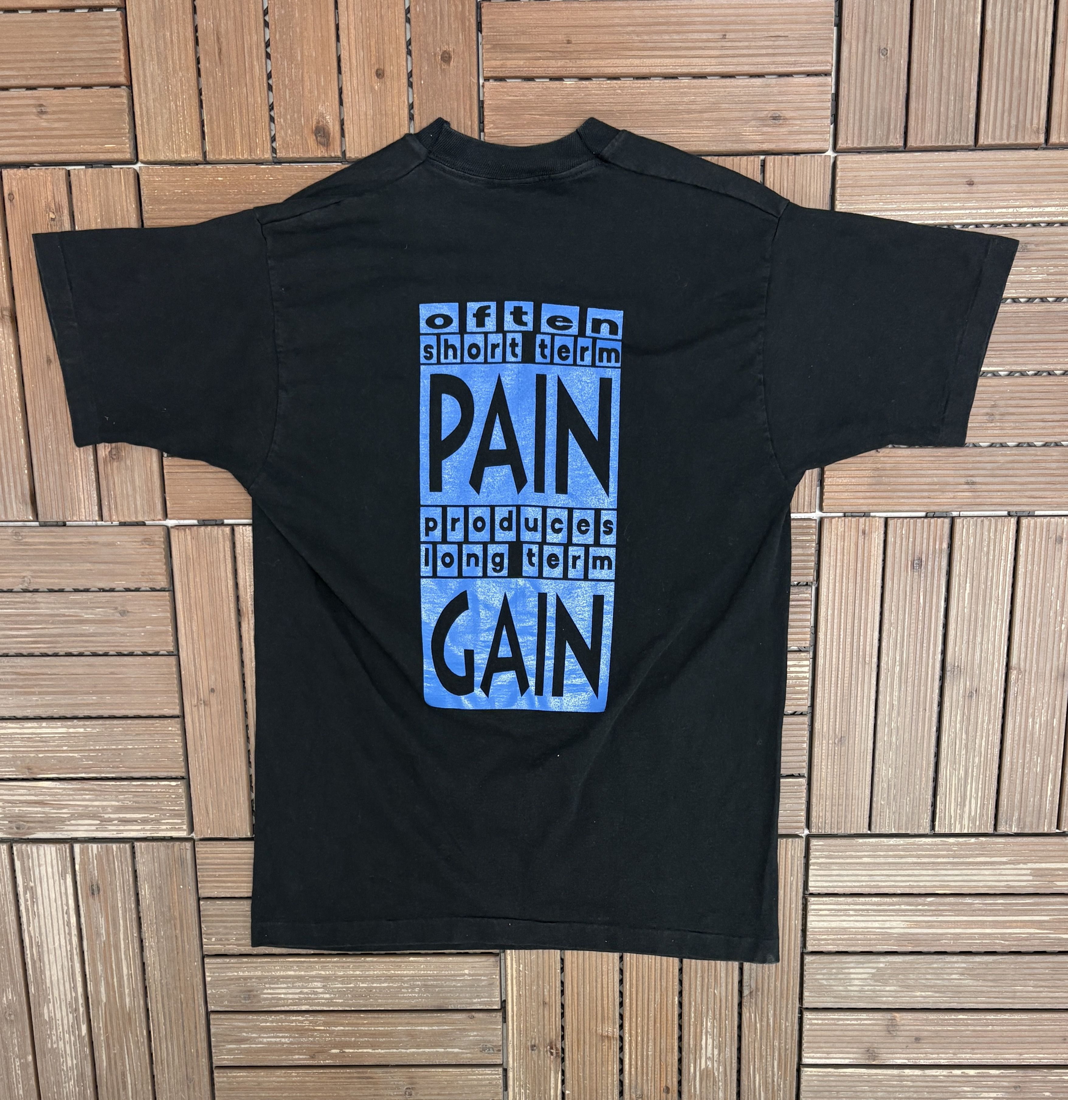 Vintage Senza Paura Pain Is Gain Vintage Black Tee Size US L / EU 52-54 / 3 - 3 Thumbnail