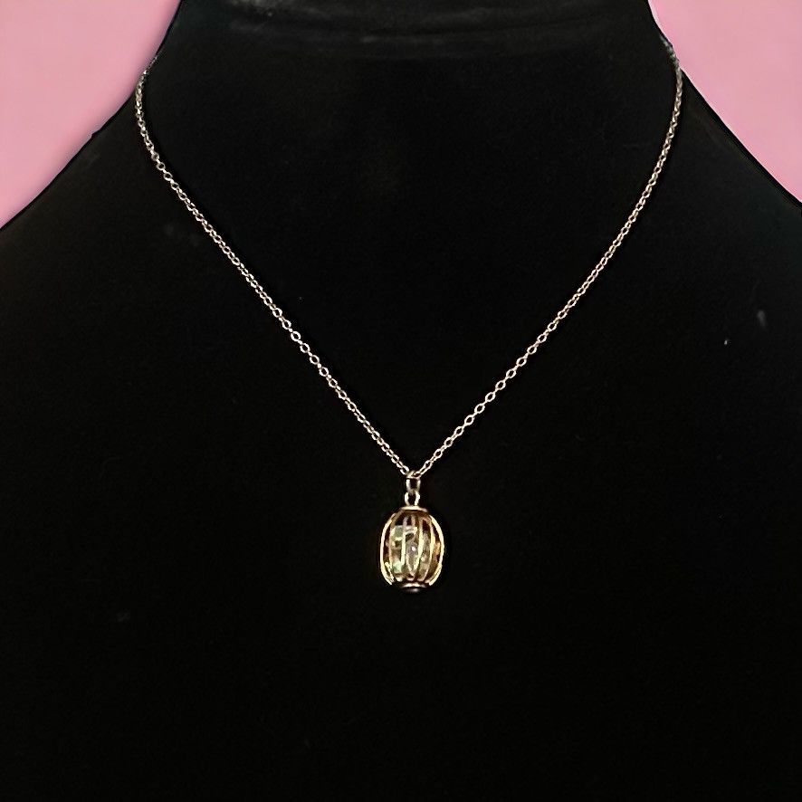 Vintage Vintage caged Aurora Borealis crystal pendant necklace Size ONE SIZE - 1 Thumbnail