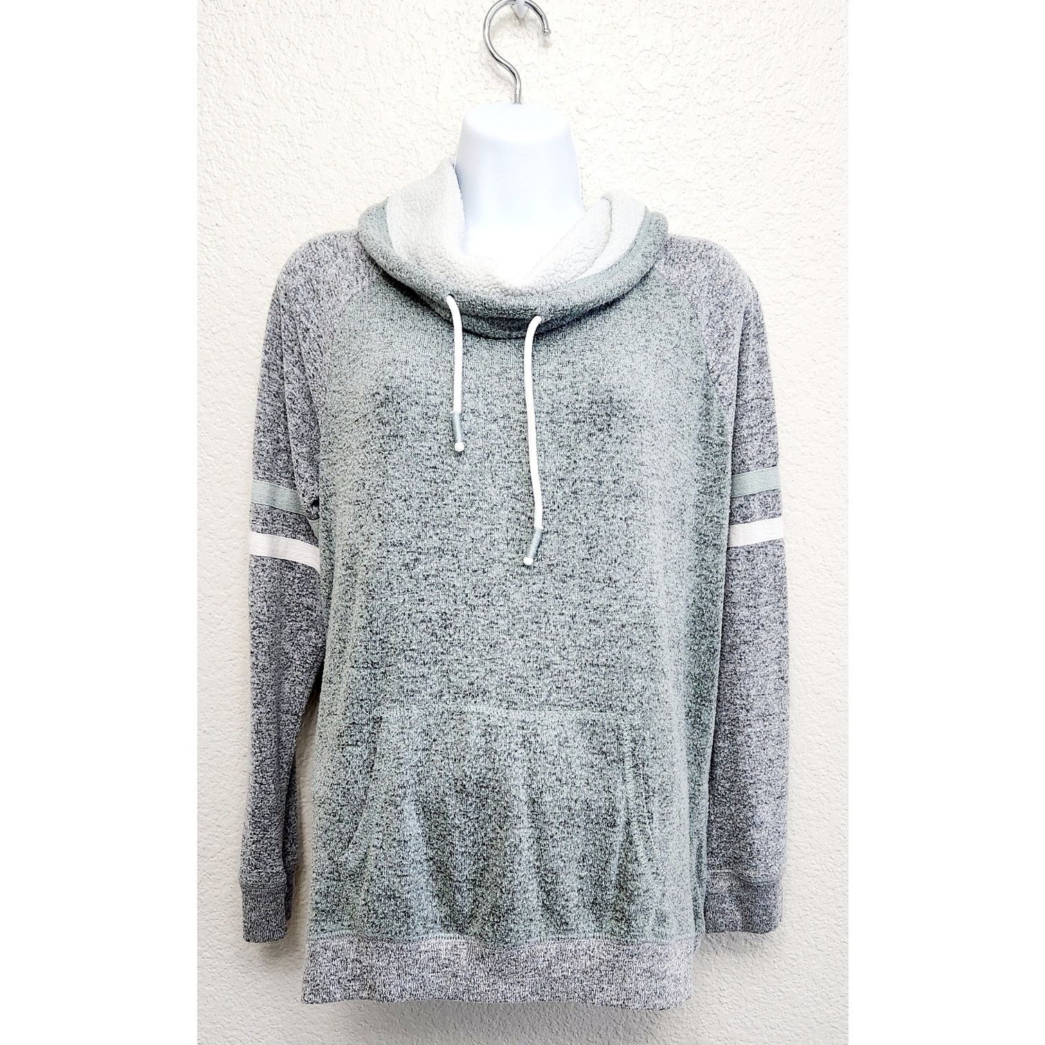 Other Inspired Hearts Green Gray Cowl Neck Pull Over Sweater Large Size L / US 10 / IT 46 - 1 Thumbnail
