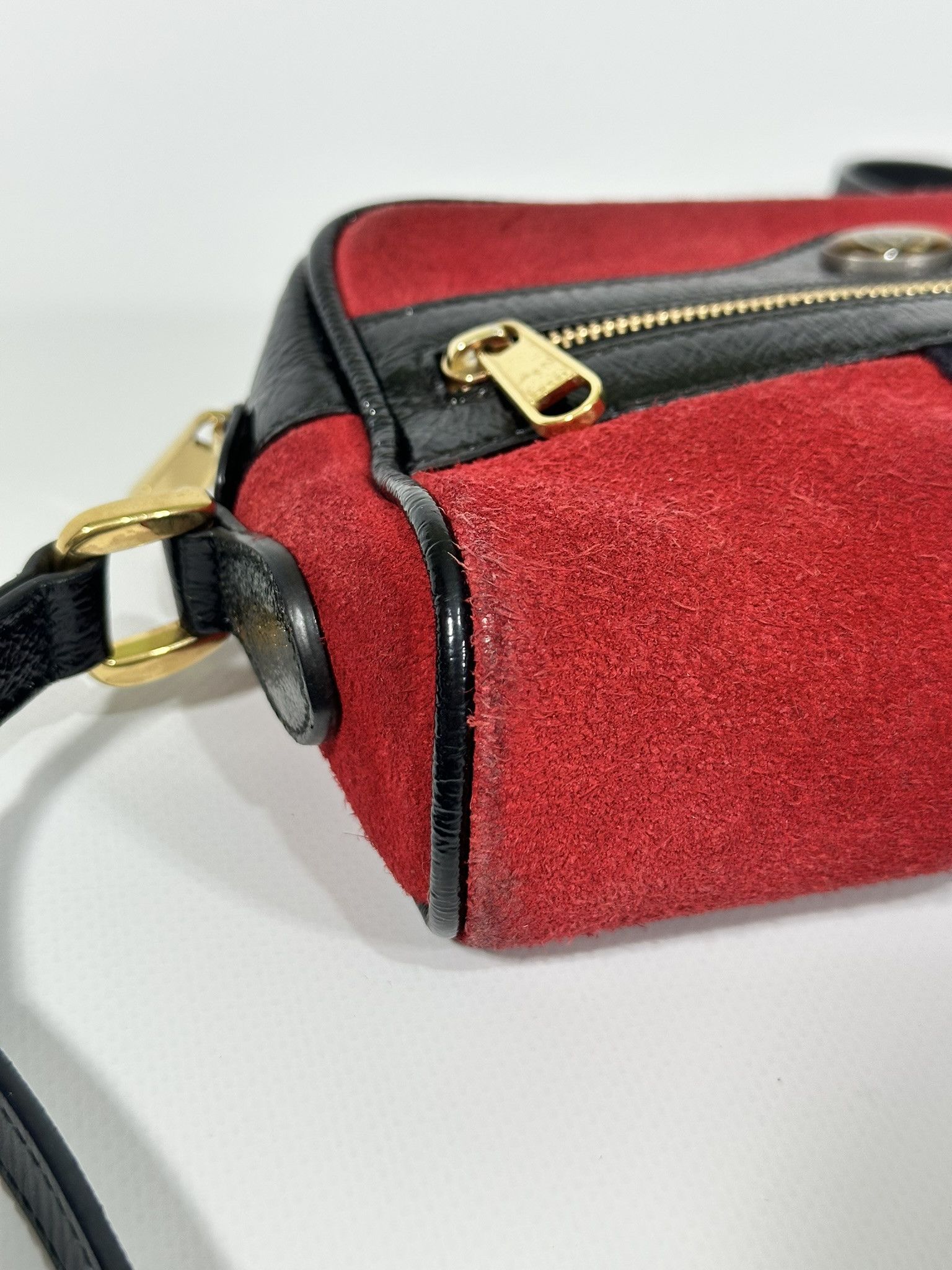 Gucci Gucci Crossbody Bag Ophidia Marmont GG Red Suede Web Size ONE SIZE - 5 Thumbnail