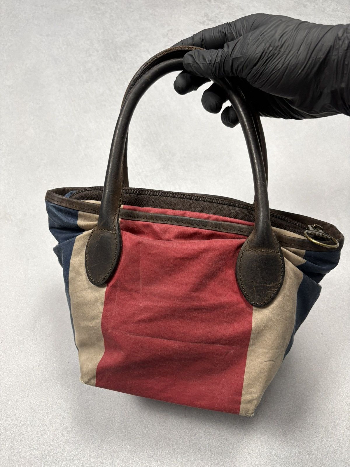 Barbour Barbour Waxed Cotton & Leather Mini Tote Bag England Flag Size ONE SIZE - 2 Thumbnail