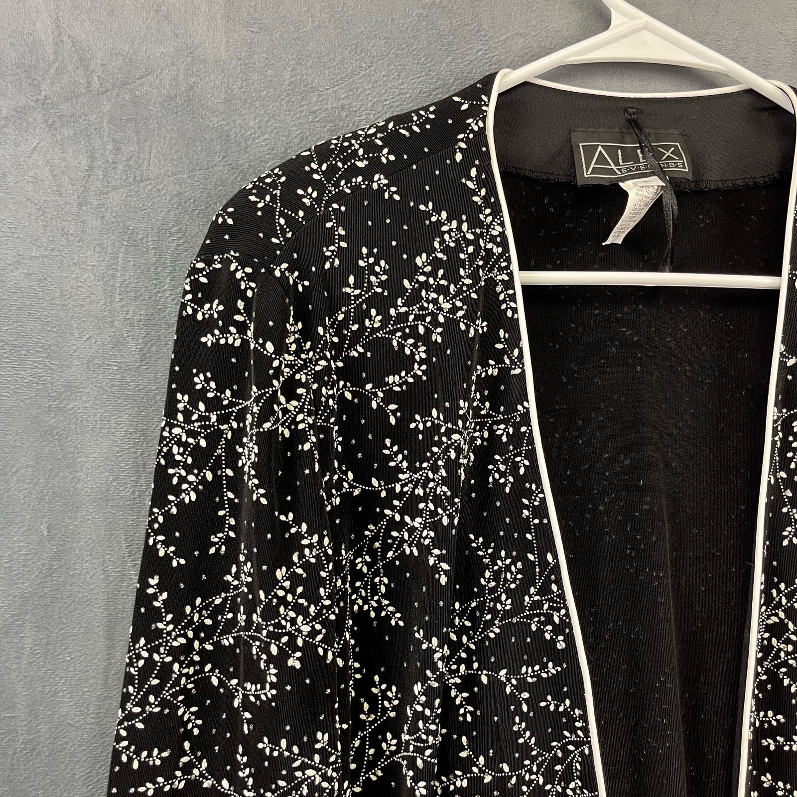 Alex Evenings Alex Evenings Glittery Embroidered Satin Trim Jacket Large Size L / US 10 / IT 46 - 2 Thumbnail