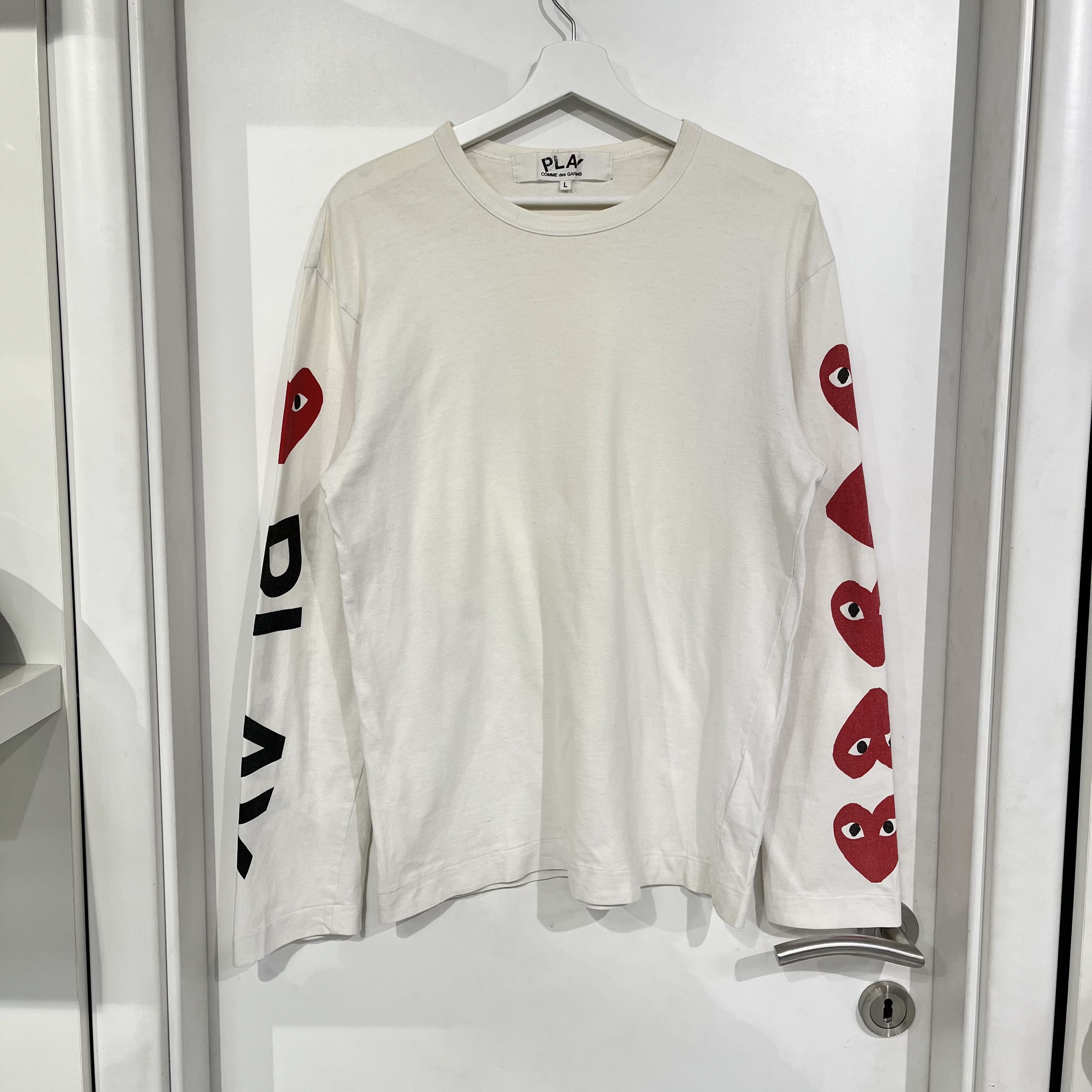 Comme des Garcons Comme des Garcons Logo Long Sleeve Tee White Size US L / EU 52-54 / 3 - 1 Thumbnail