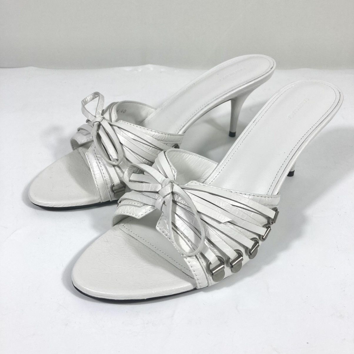 Balenciaga Balenciaga Cagole High Heel Slide Sandals Optic White 40 Size US 10 / IT 40 - 1 Thumbnail