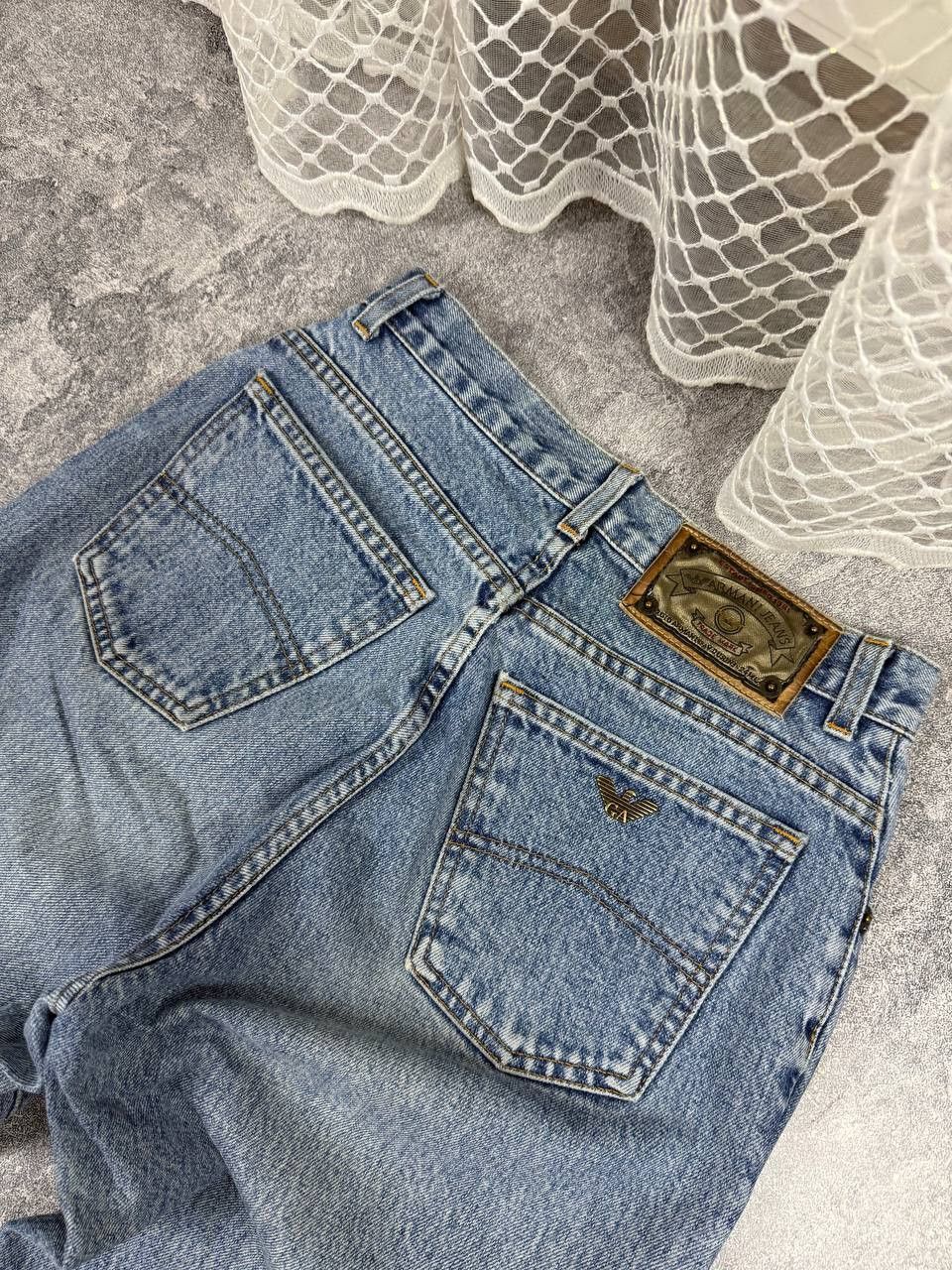 Armani Vintage 90's Armani Jeans Metal Logo Blue Denim Comfort fit Size US 29 - 15 Thumbnail
