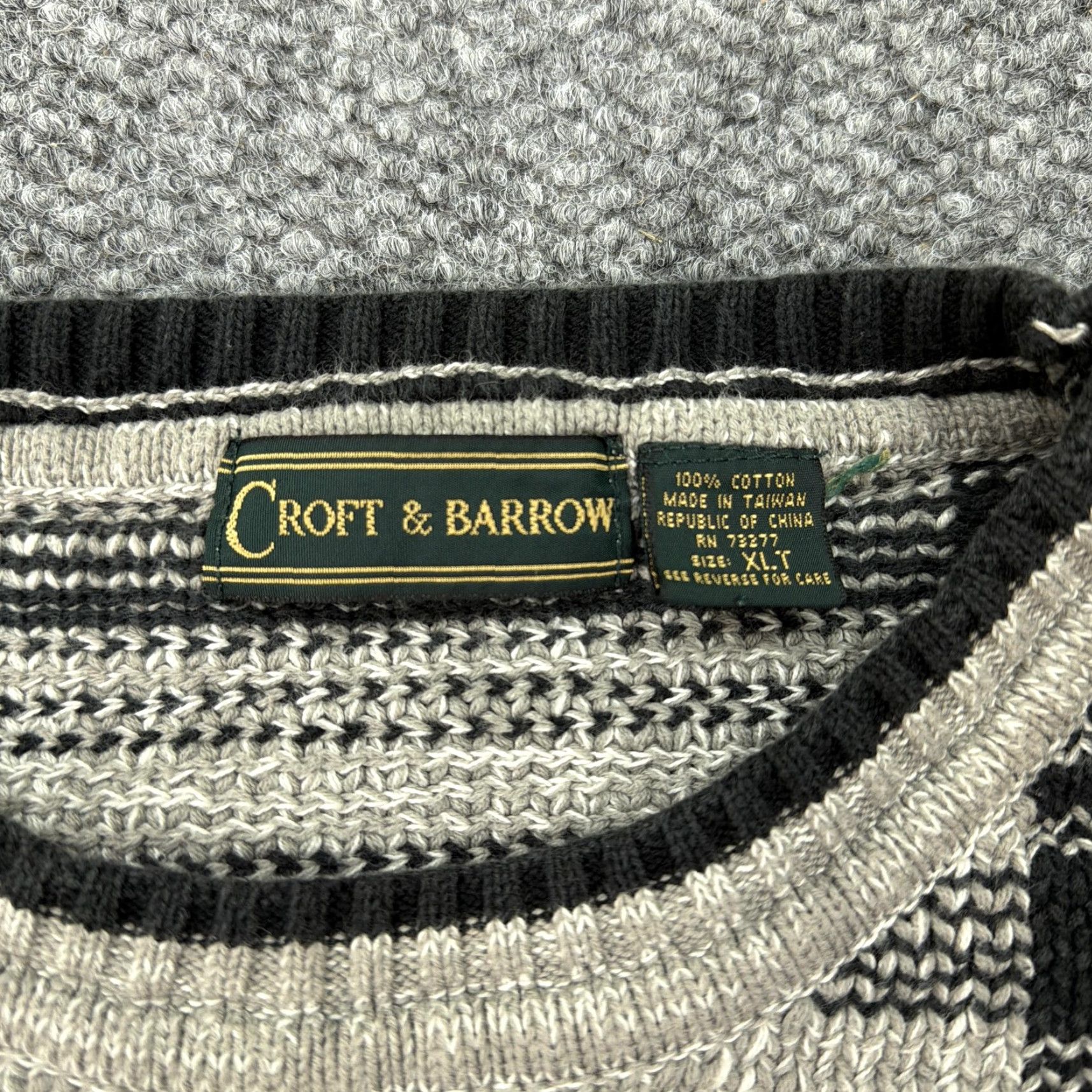 Croft & Barrow VINTAGE Croft & Barrow Sweater Mens XLT Plaid Knit Cotton Crewneck Pullover 90S Mens Size US XL / EU 56 / 4 - 4 Thumbnail