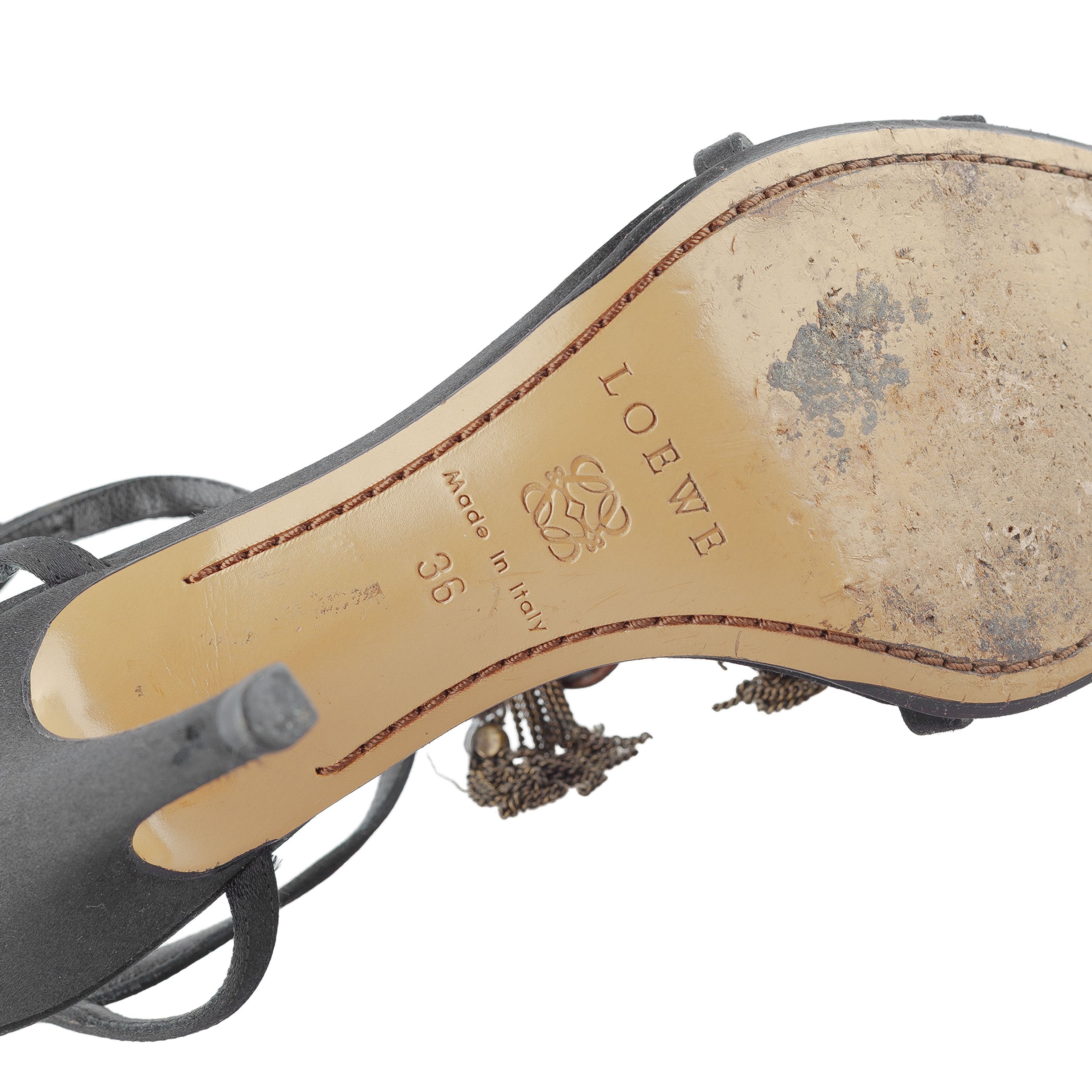 Loewe Loewe Black Sandals with Beaded Detailing Size US 5 / IT 35 - 8 Thumbnail
