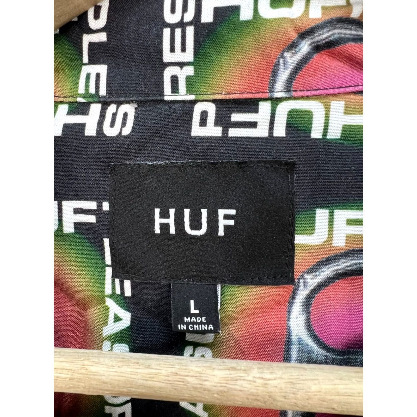 Huf HUF x Pleasures Pop Top Rayon Woven Shirt Multicolor Men's L Slim? Size US L / EU 52-54 / 3 - 4 Thumbnail
