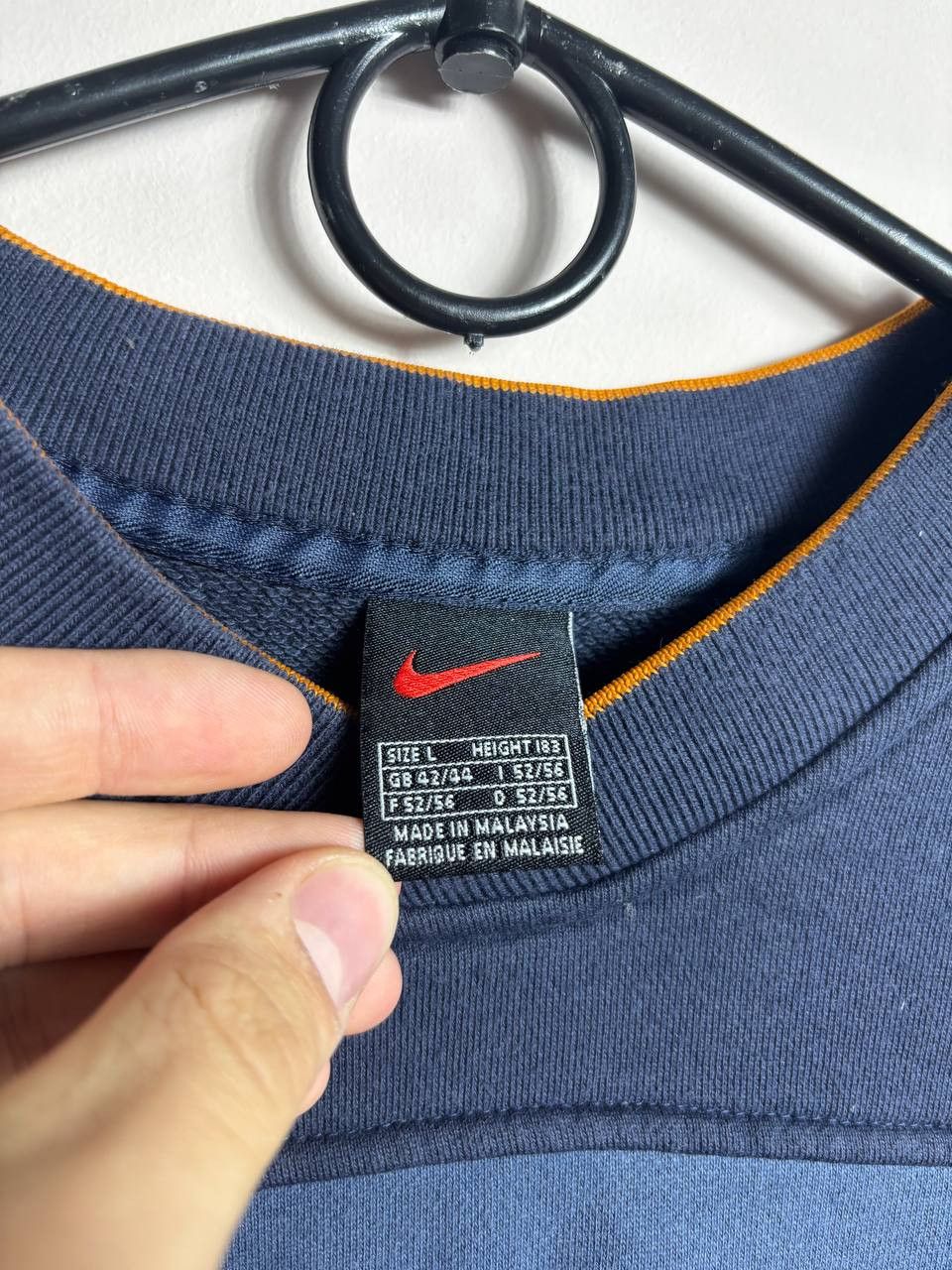 Nike Vintage 90's Nike Baggy Swoosh Cotton Sweatshirt Size US L / EU 52-54 / 3 - 4 Thumbnail