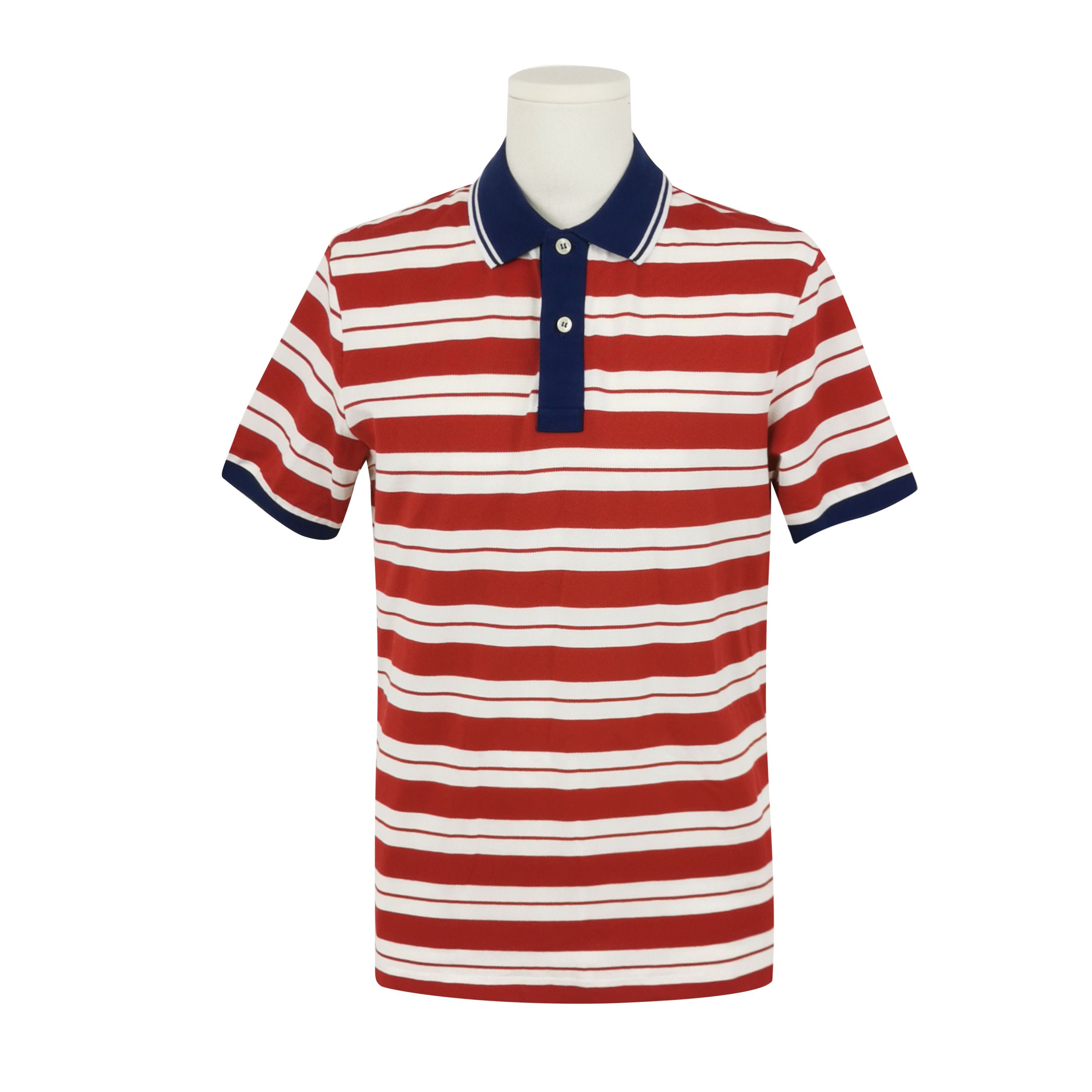 Prada Striped Cotton Polo Shirt in Red and White 0089